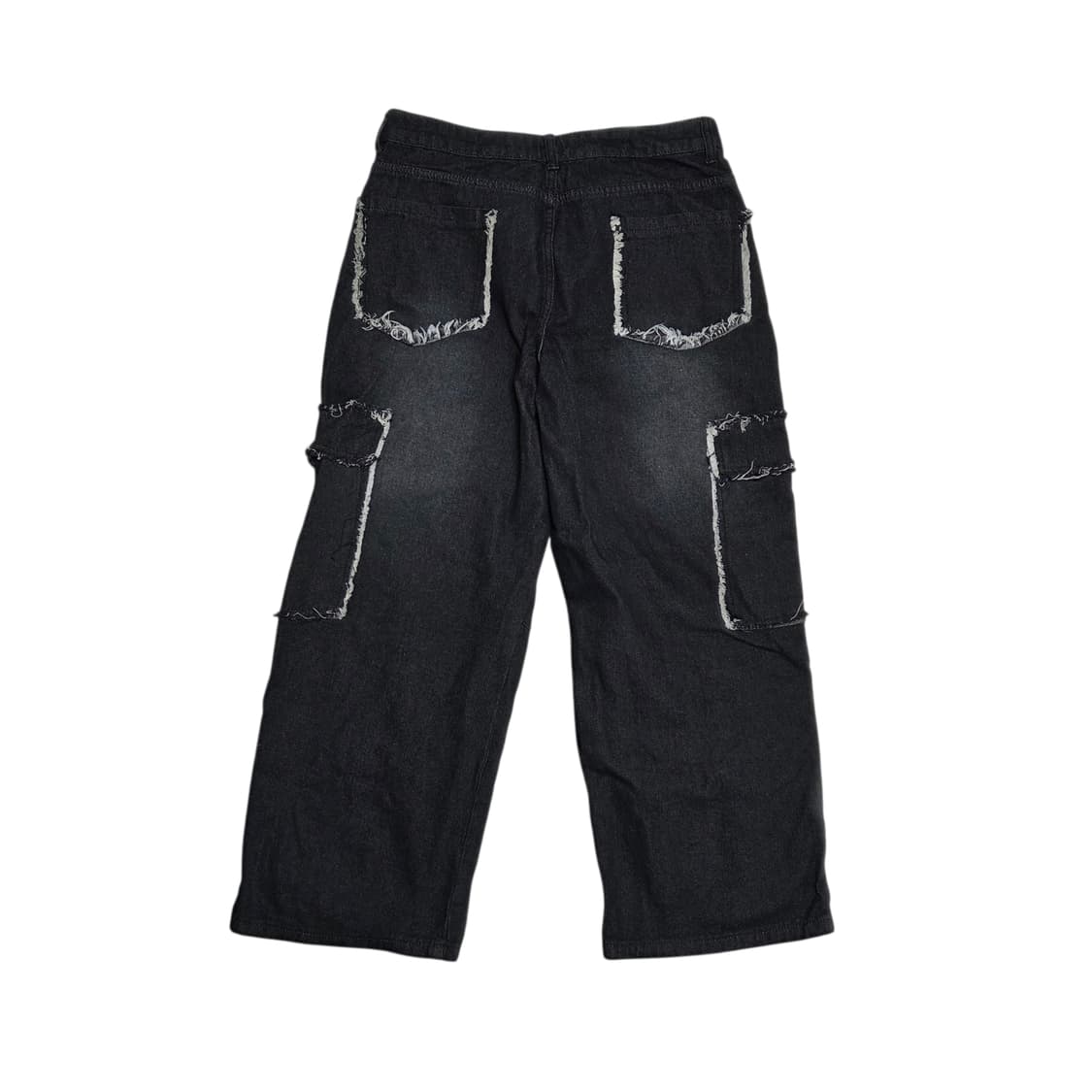 빈티지 흑청 카고 스티치 멀티 포켓 와이드 데님 상품이미지2