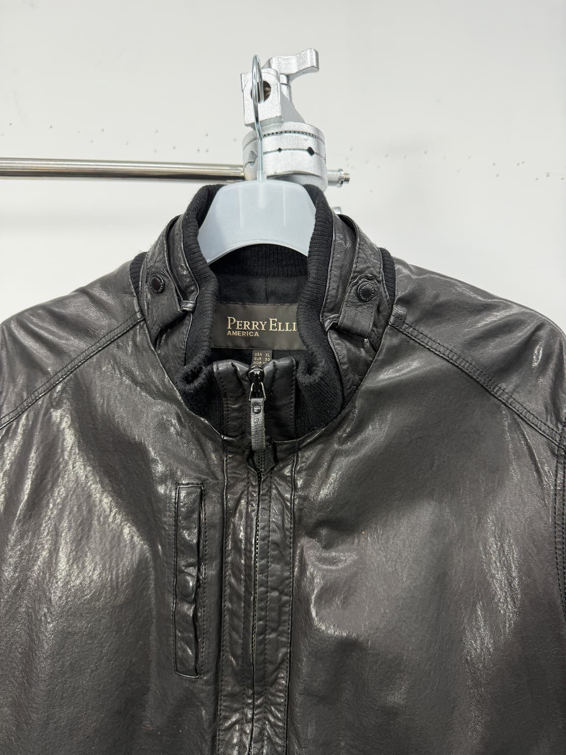 Perry Ellis lambskin biker jacket 상품이미지7