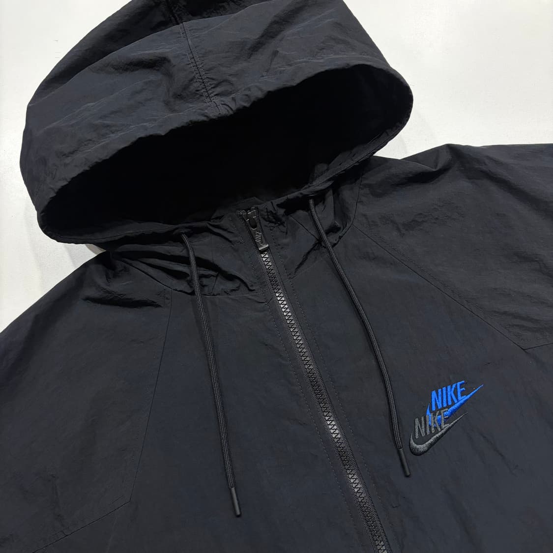 [S] 나이키 빅로고 우븐 블랙 바람막이 후드 자켓 C344 상품이미지3