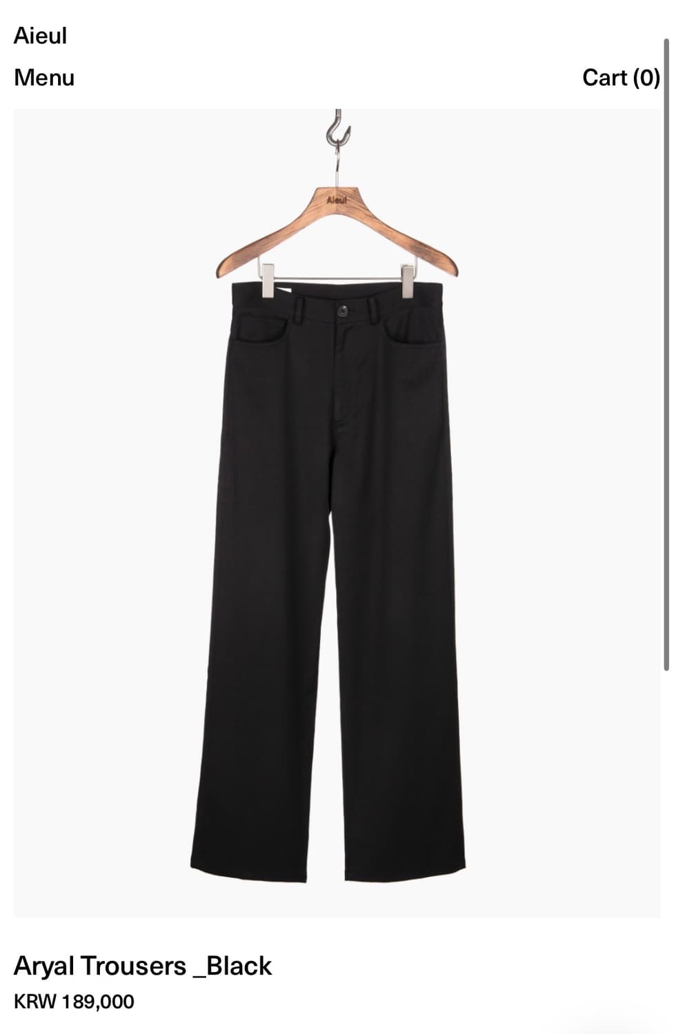 Aieul(아이엘) Aryal Trousers _Black (46) 상품이미지1