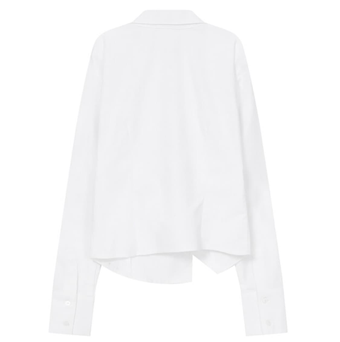 [2] 미세키서울 버튼 셔츠 화이트 블라우스 언발란스 상품이미지6