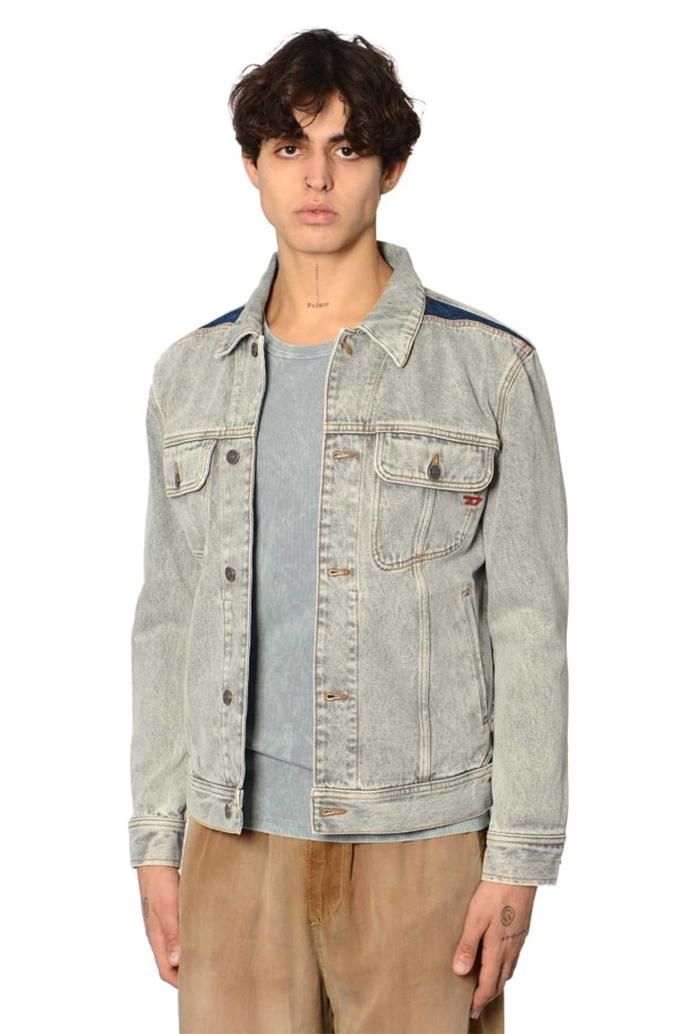디젤 그레이 데님 트러커 자켓 상품이미지5