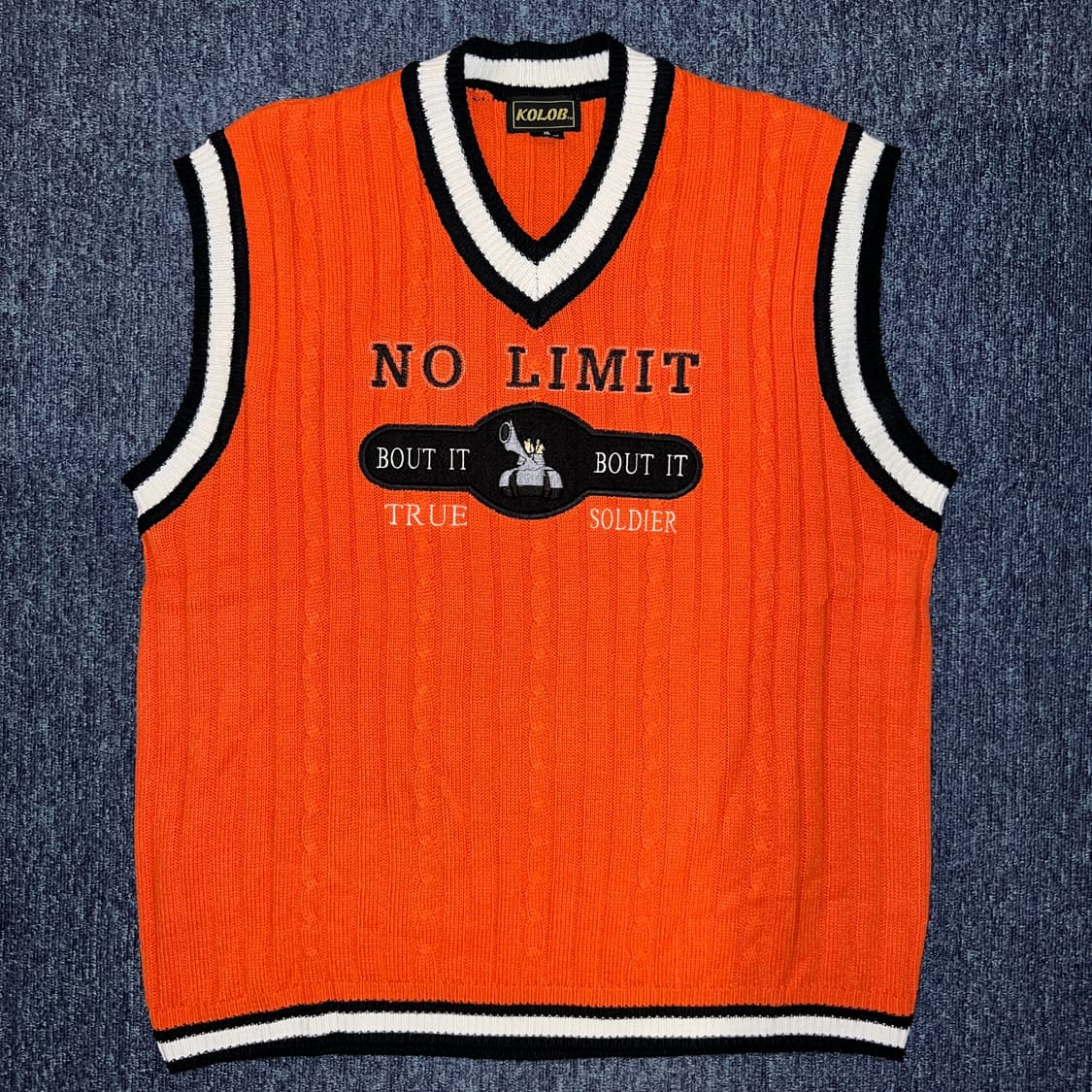 빈티지 90s NO LIMIT Records 니트 베스트 상품이미지1