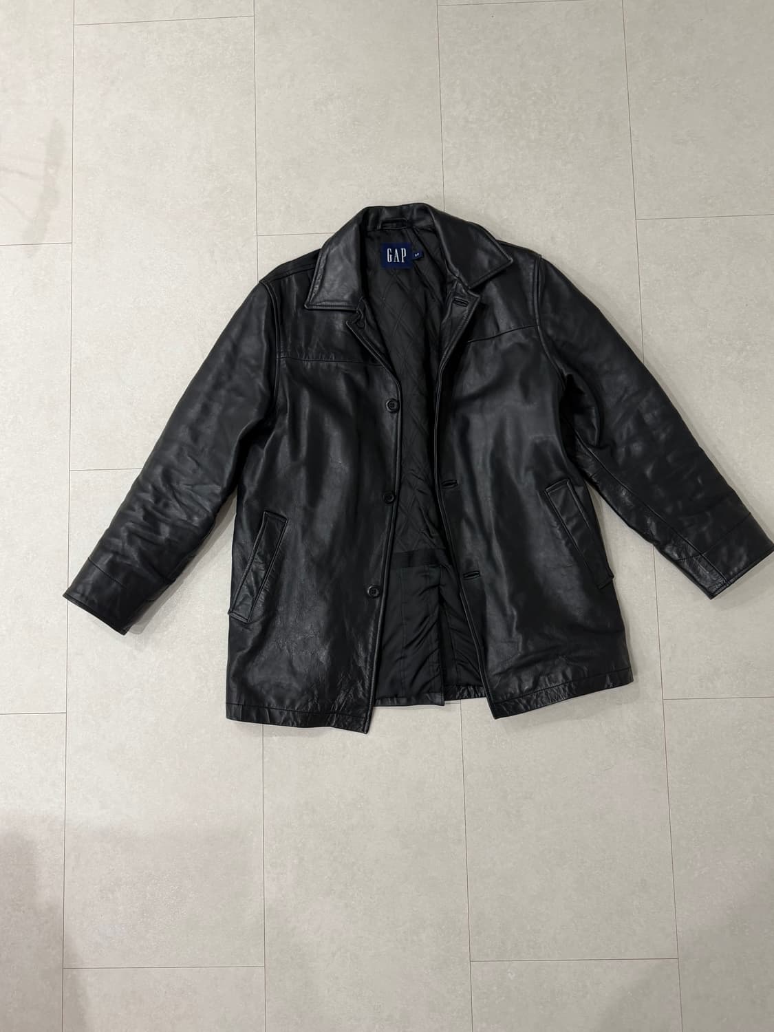 Gap 올드갭 블랙 레더 카코트 S 상품이미지1