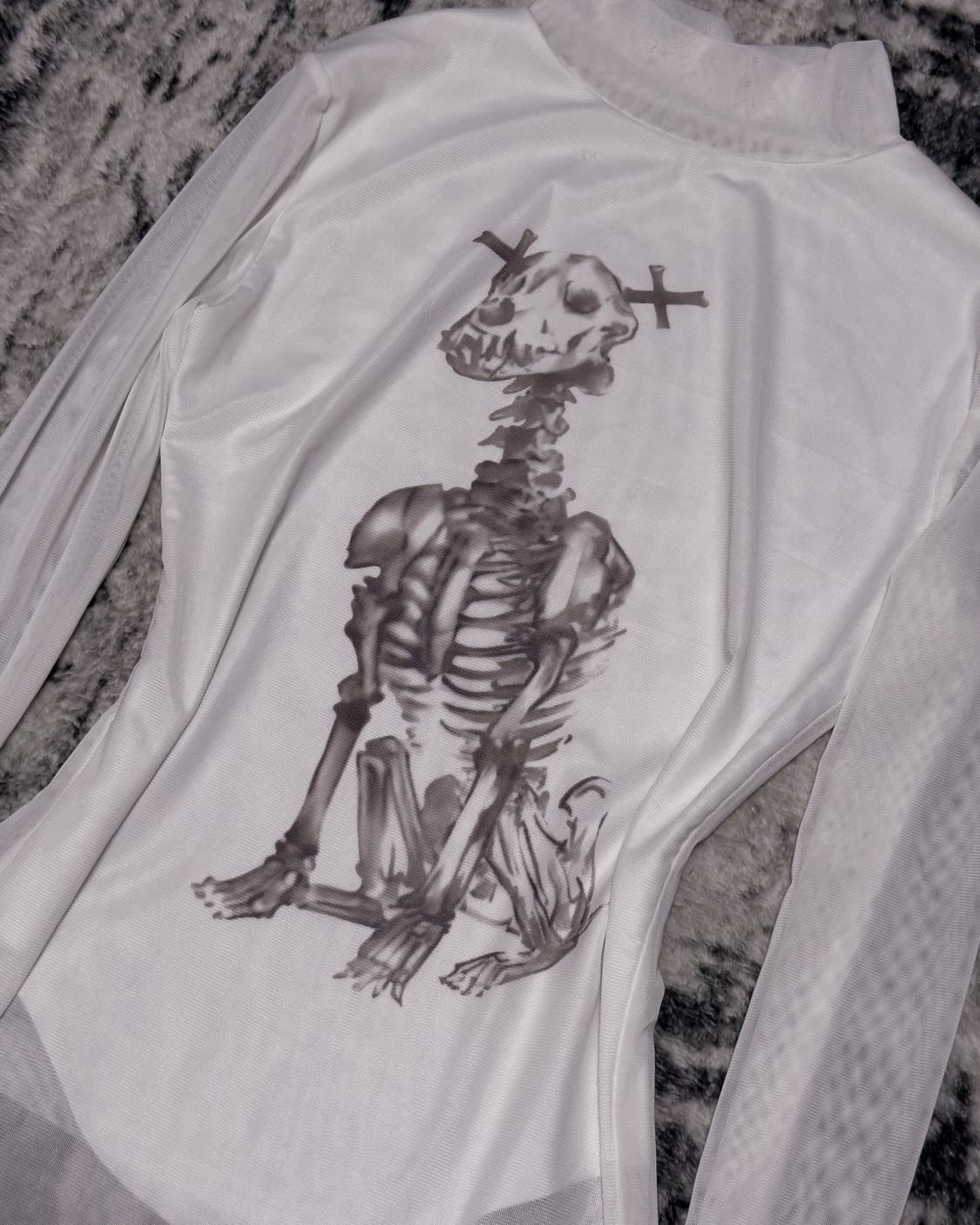 {Unknown} Skull Dog See-Through Top  상품이미지9