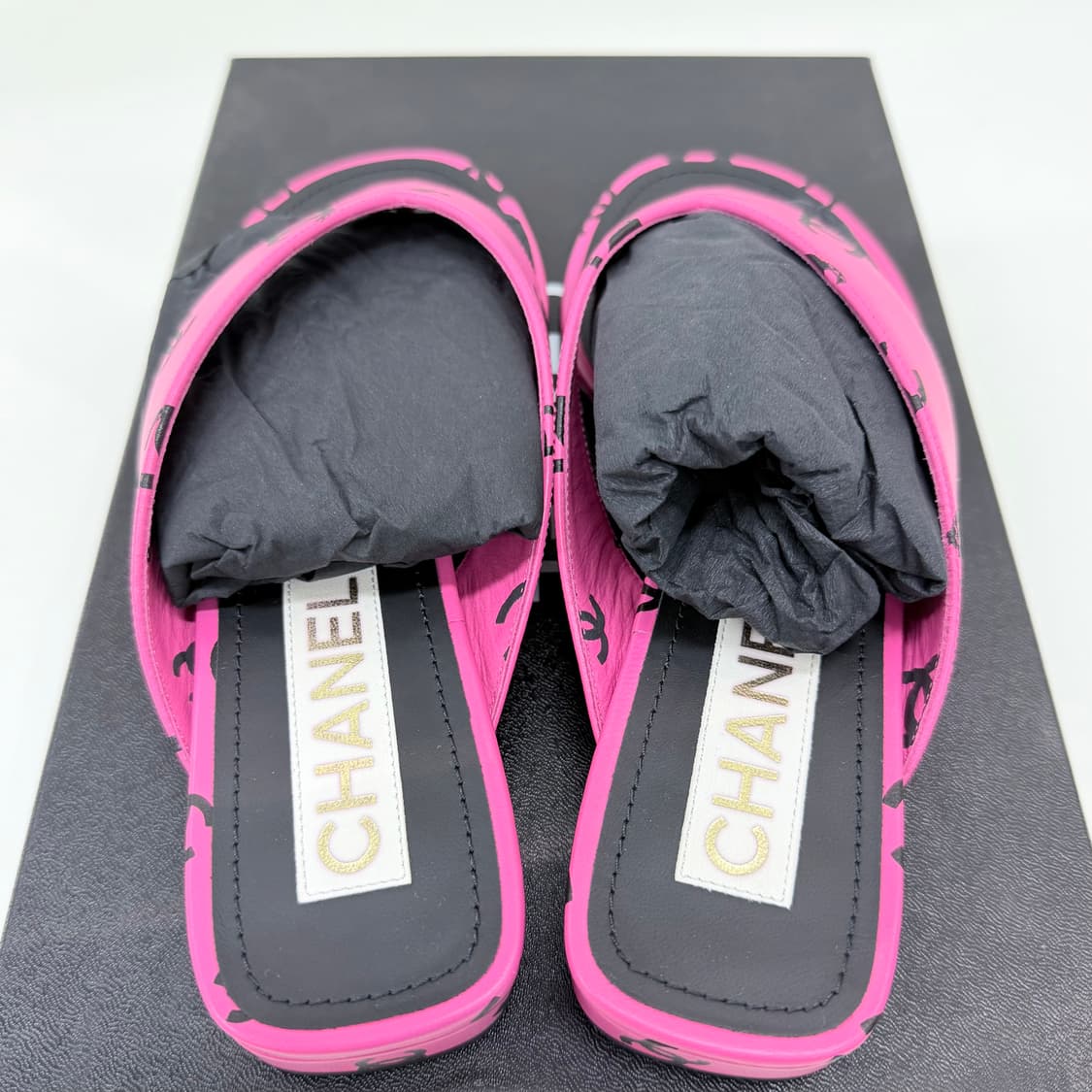 [미사용/풀구성] 샤넬 CC 로고 플리플랍 샌들 슬리퍼 쪼리 핑크 상품이미지7
