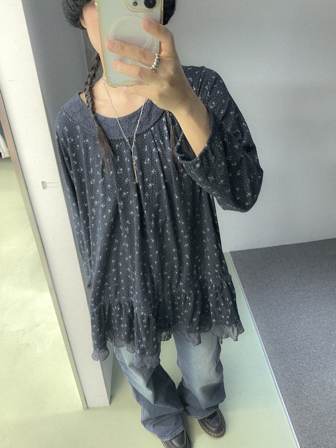 mini flower strap long top 상품이미지3