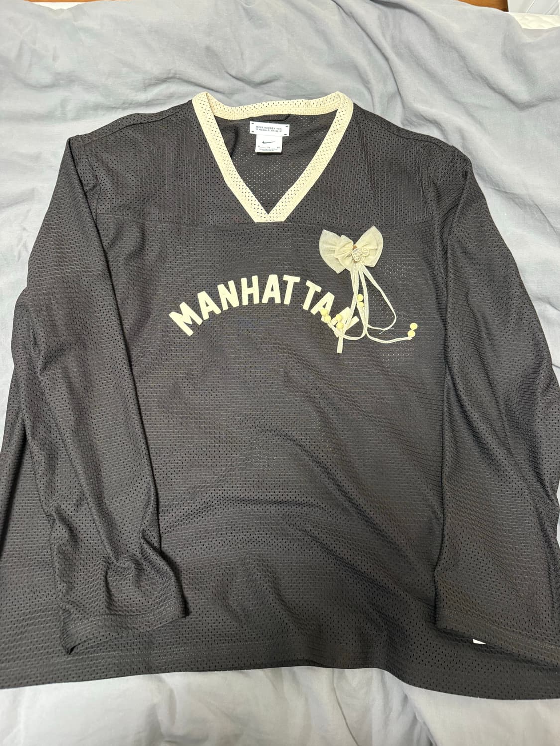 [US XL] 나이키 x 보디 메쉬 저지 쉐도우 브라운 에크루 상품이미지1