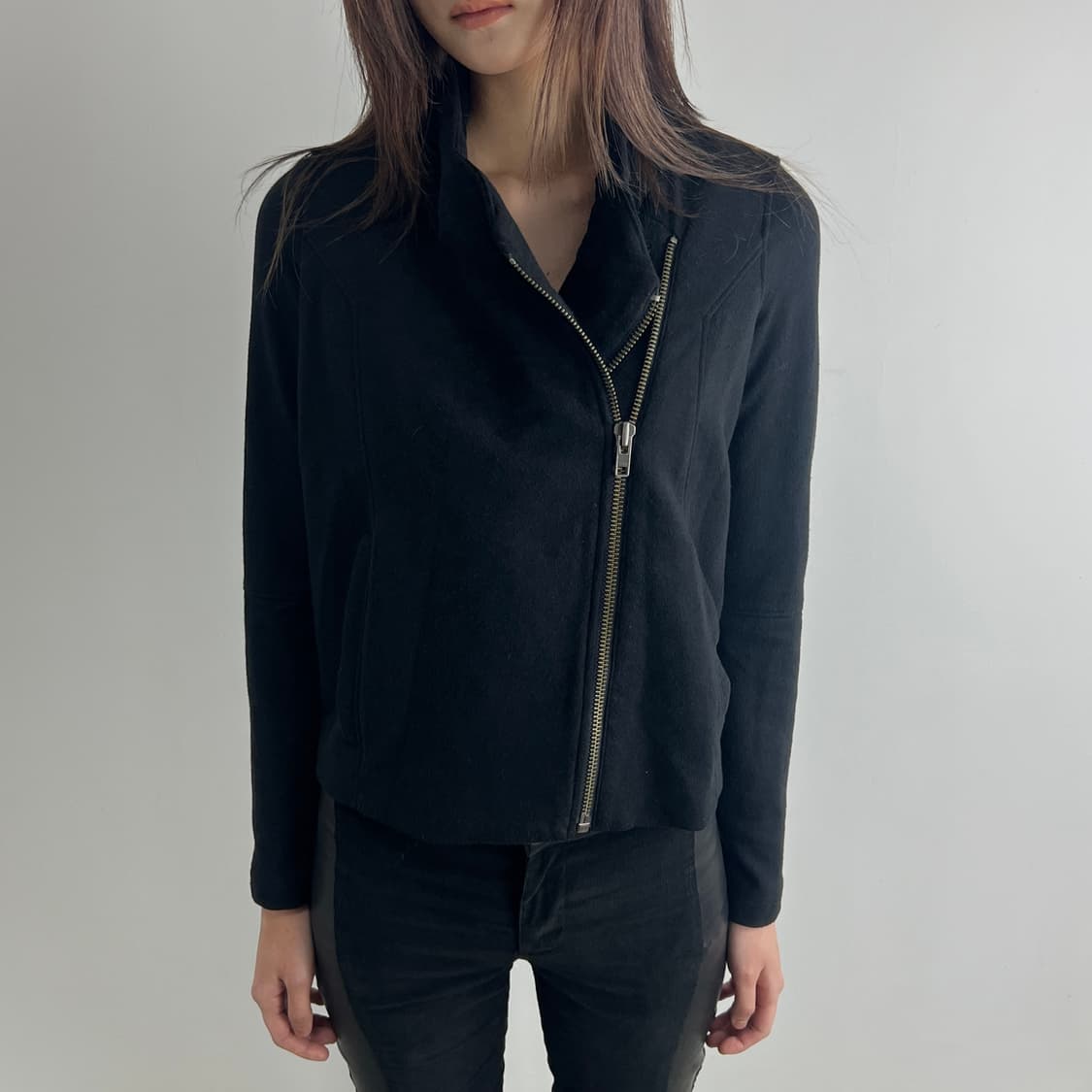 헬무트랭 비대칭 더블 집업 져지 바이커 자켓 상품이미지3