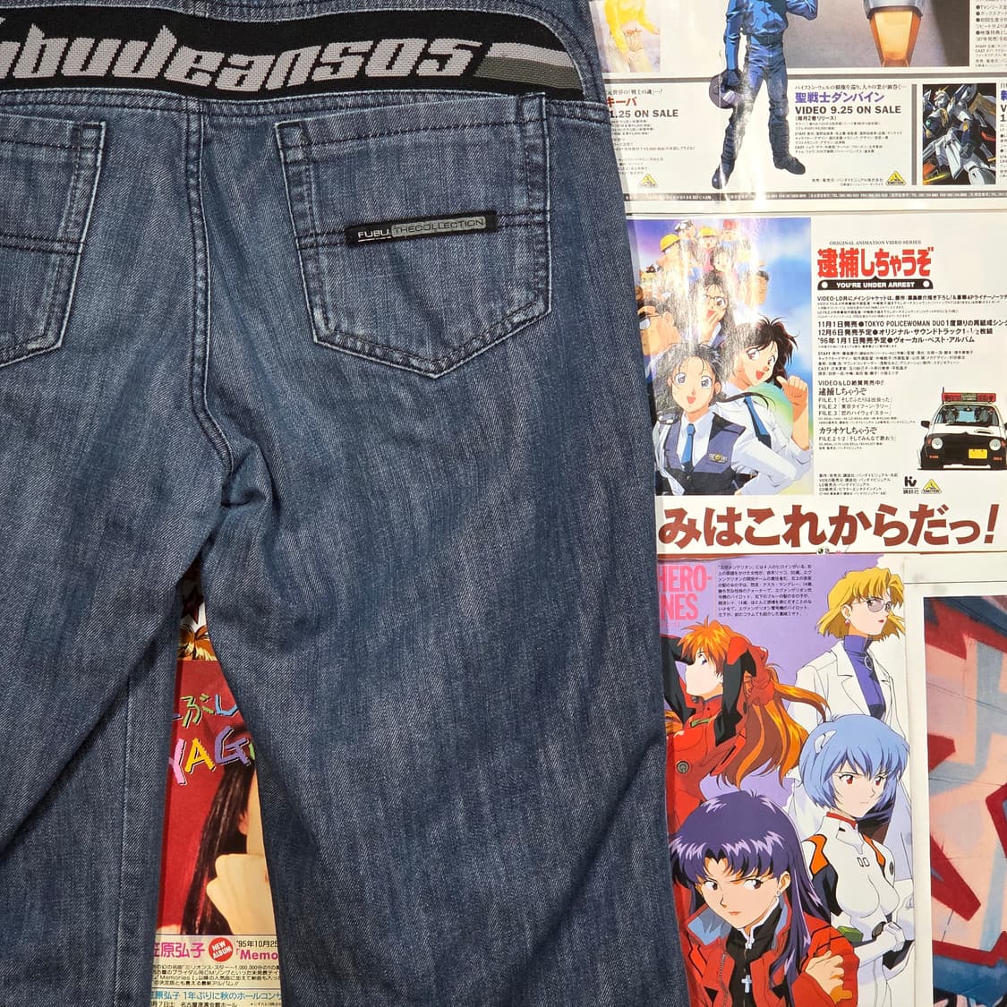 후부 뒷밴드 디테일 올드스쿨 데님 팬츠 상품이미지3