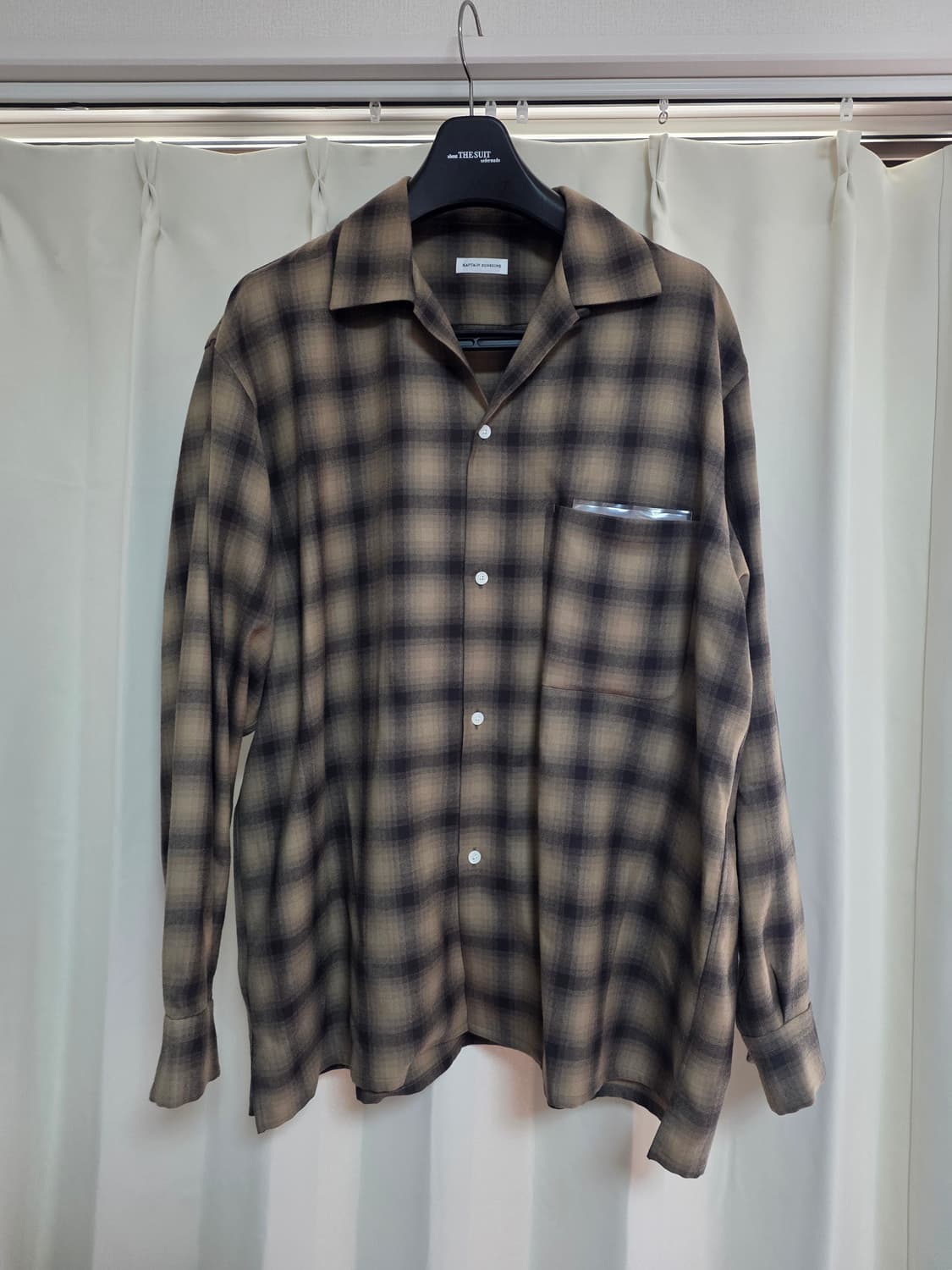 25FW 캡틴선샤인 울 옴브레 오픈칼라 셔츠 5사이즈(42) 상품이미지2