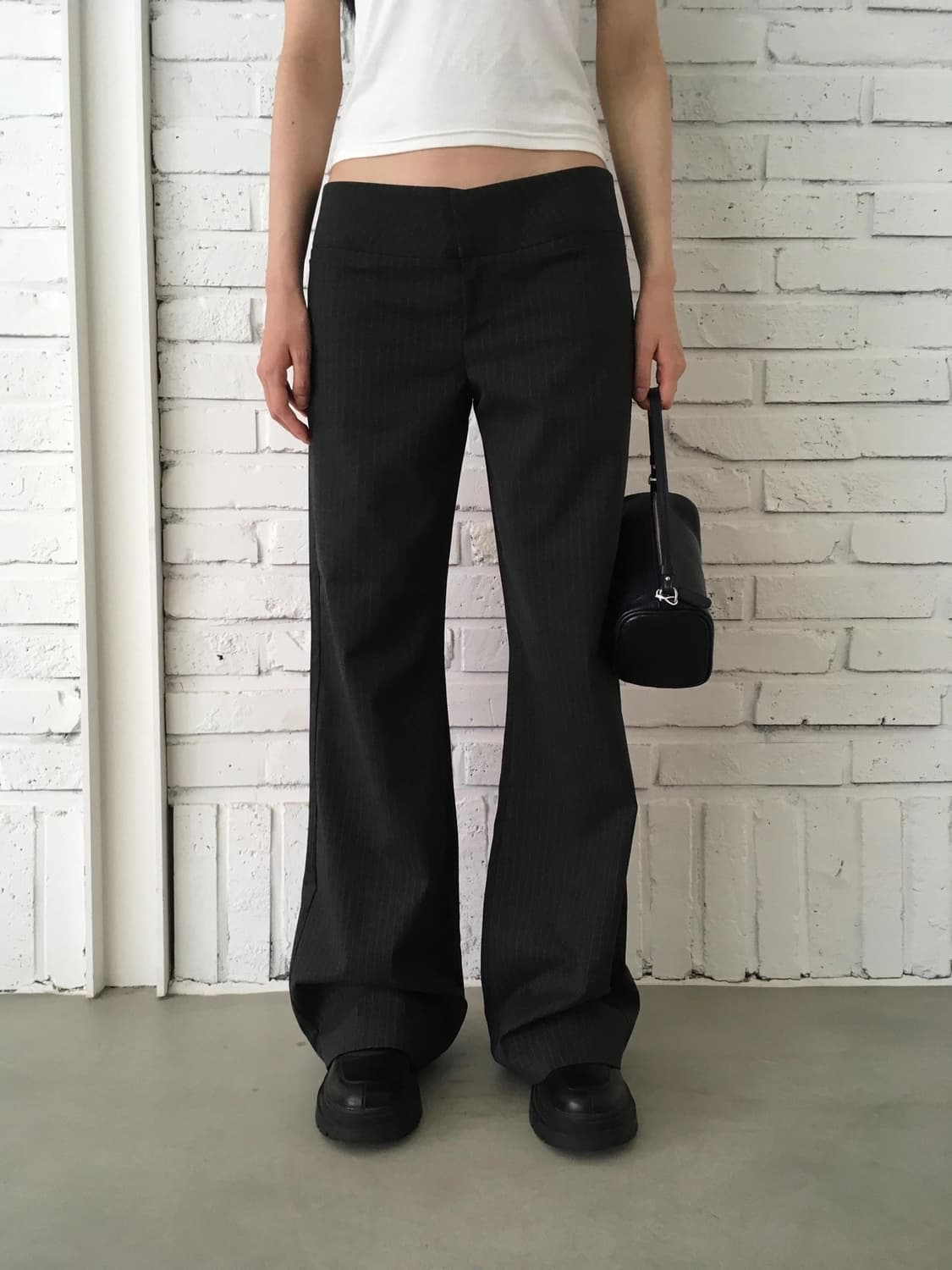 wool low rise striped pants 상품이미지1