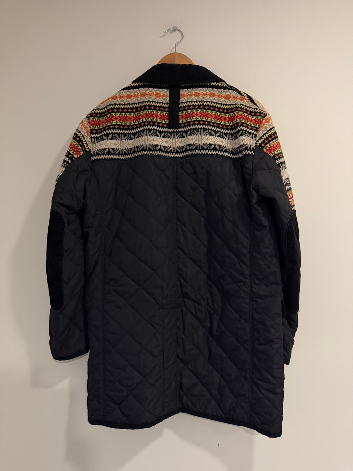 꼼데가르송 옴므 노르딕 패턴 울 패널 퀼팅 코트 상품이미지2