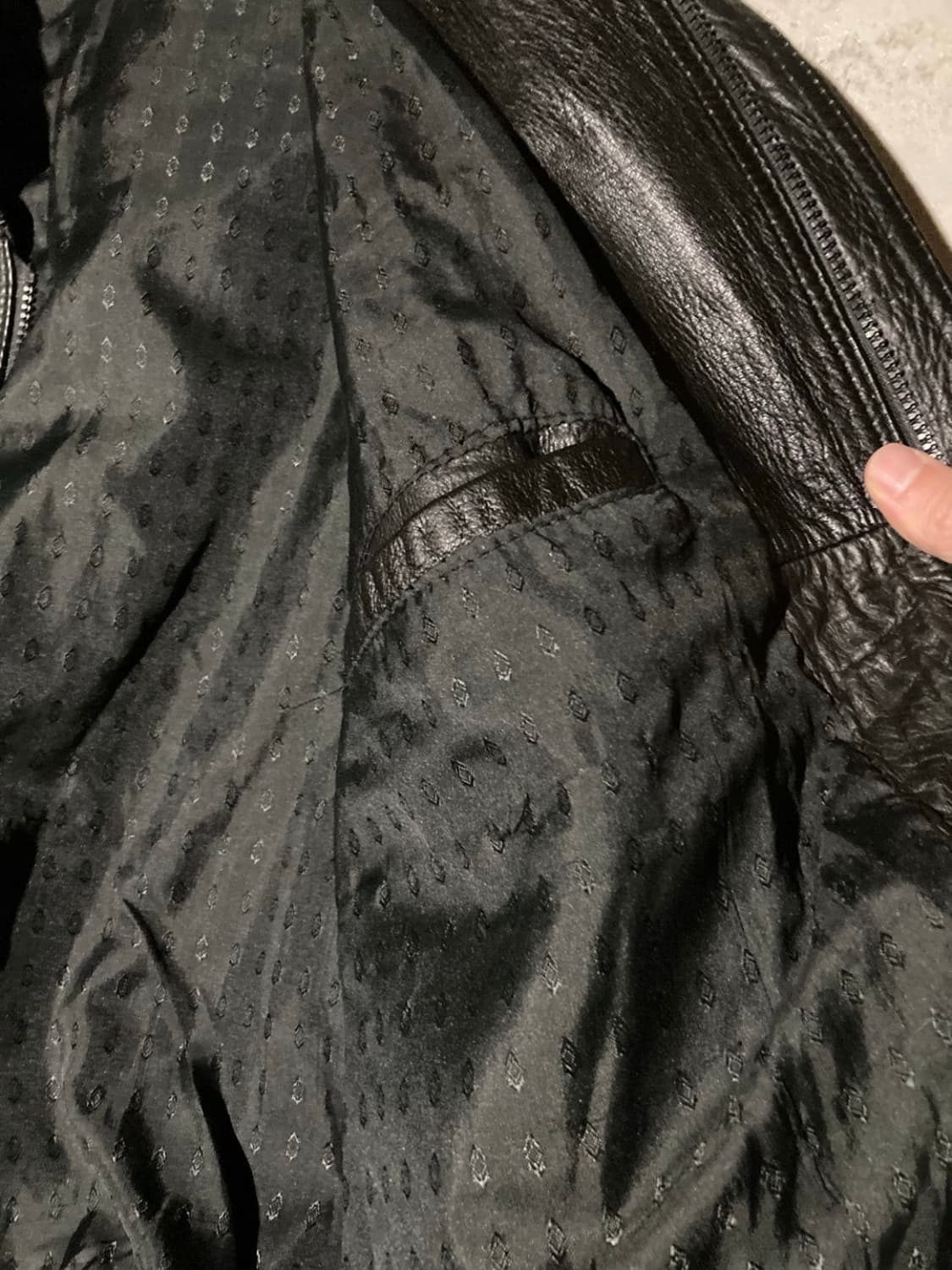 90‘s 독일 빈티지 절개 레더 자켓 상품이미지5