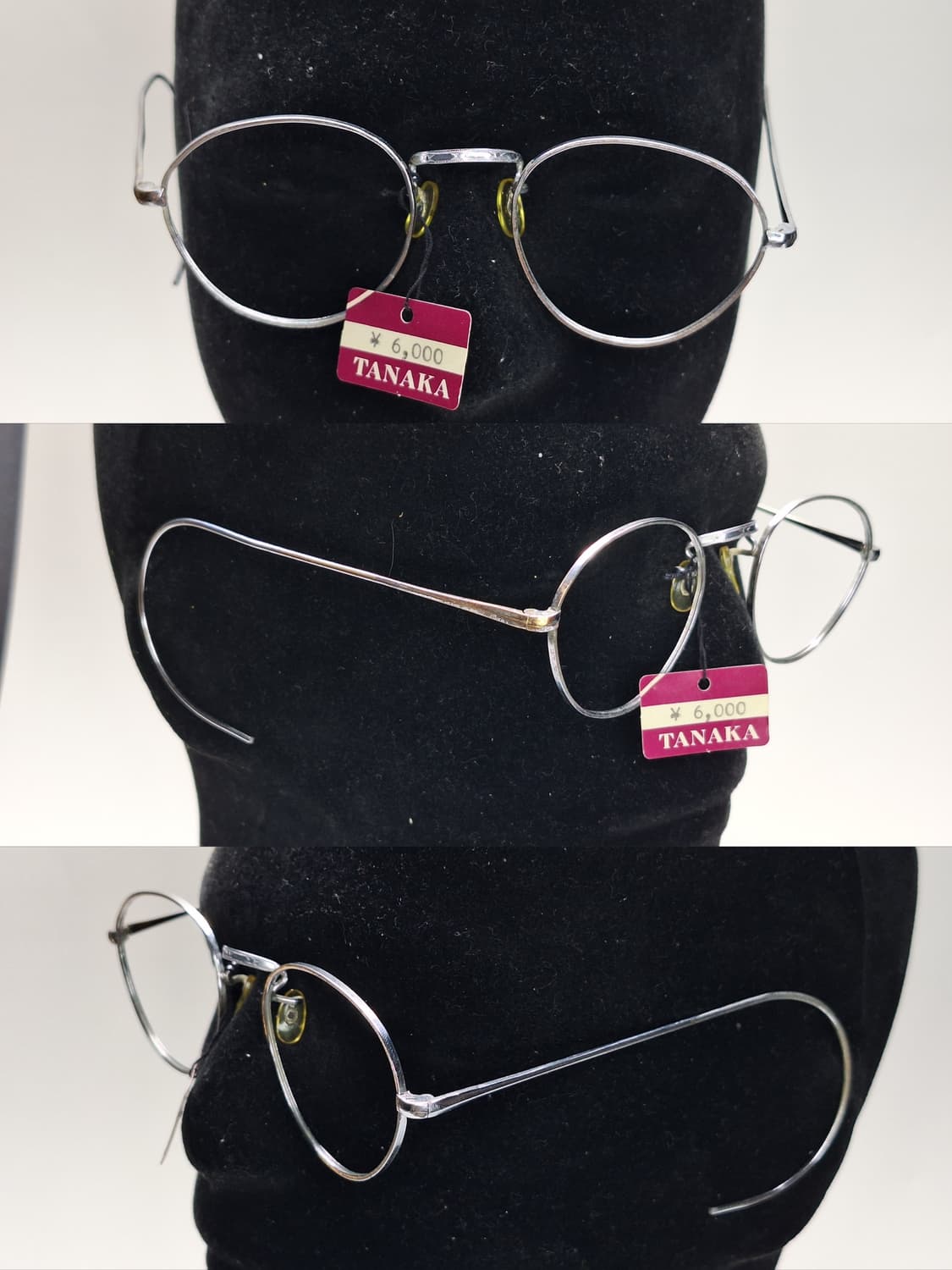 80s 일본제 빈티지 데드스톡 미사용/실버 케이블 템픅 안경테/클래식 상품이미지3