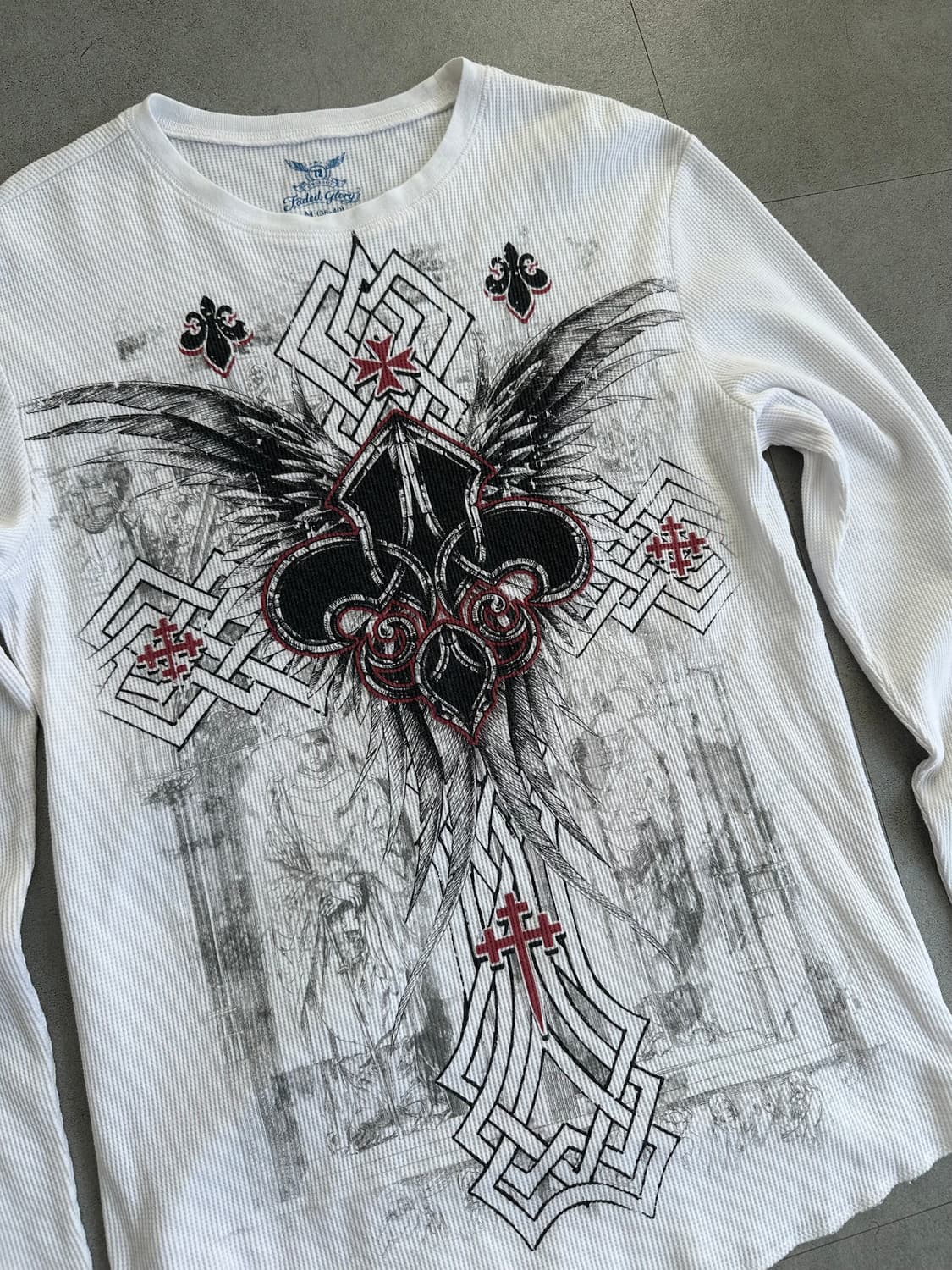 JPN VTG 고딕 크로스 와플 롱슬리브 상품이미지2