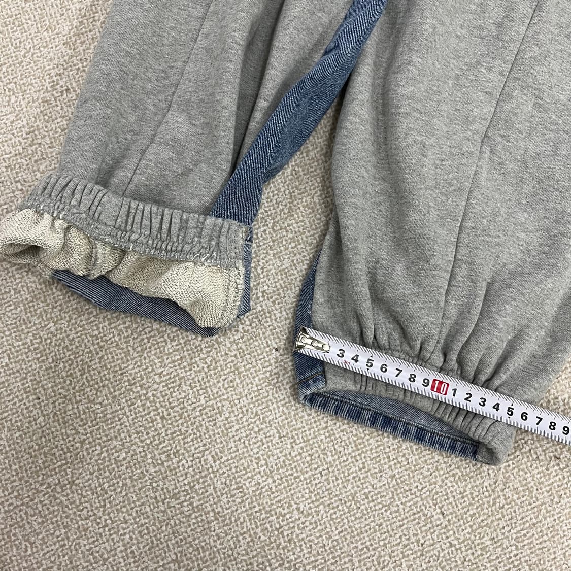 [실측확인] 빈티지 여성 아수라팬츠 배색 데님 트레이닝 조거팬츠 바지 0 상품이미지8