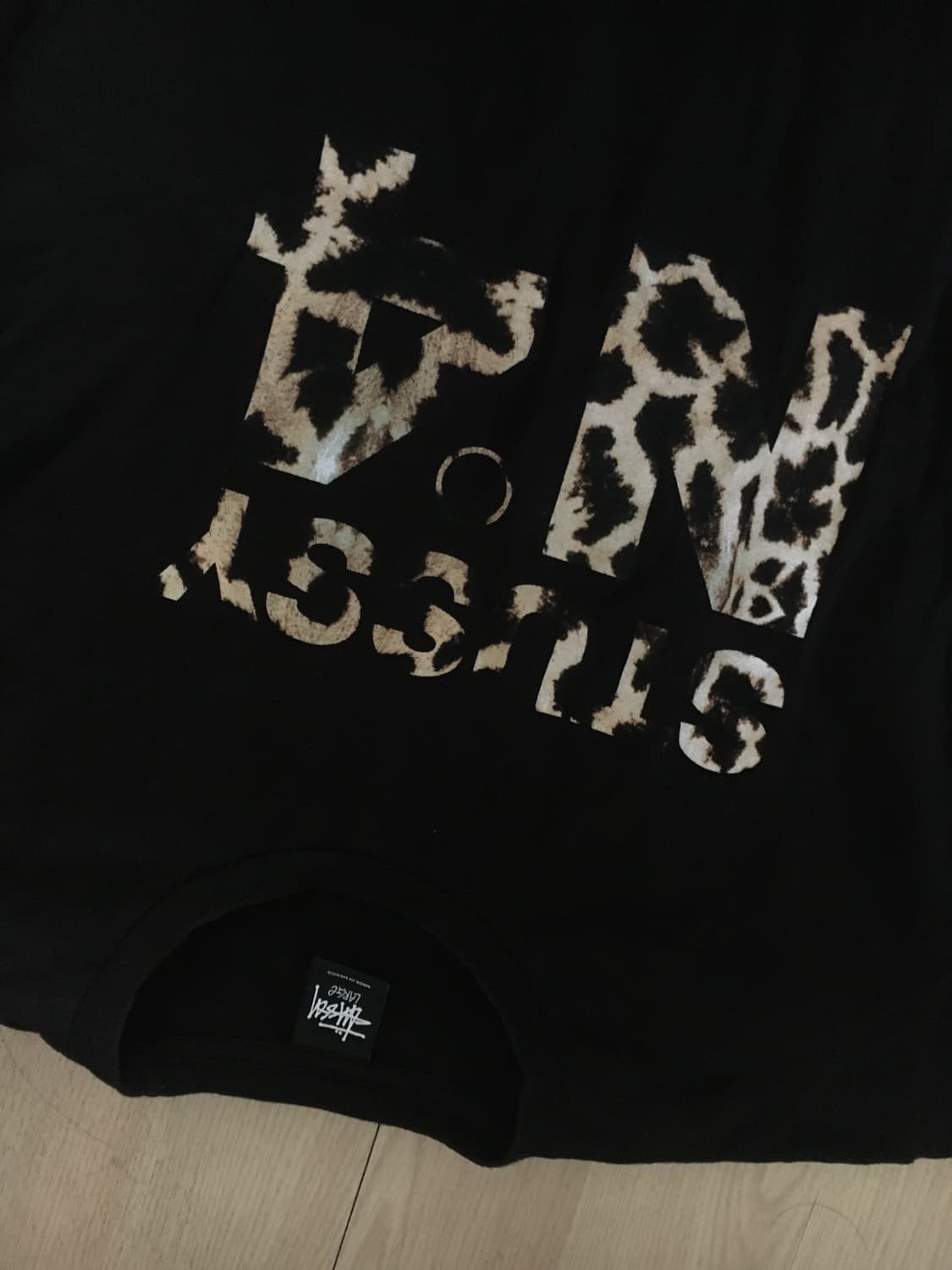 스투시 레오파드 호피 반팔 티셔츠 블랙 상품이미지2