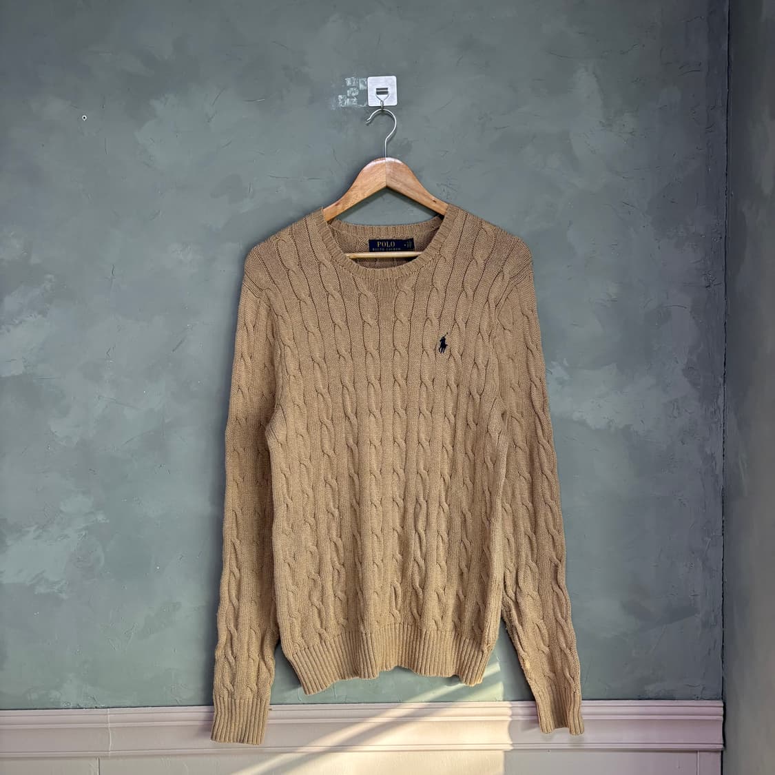 폴로 랄프로렌 꽈배기 니트 베이지 브라운 상품이미지1
