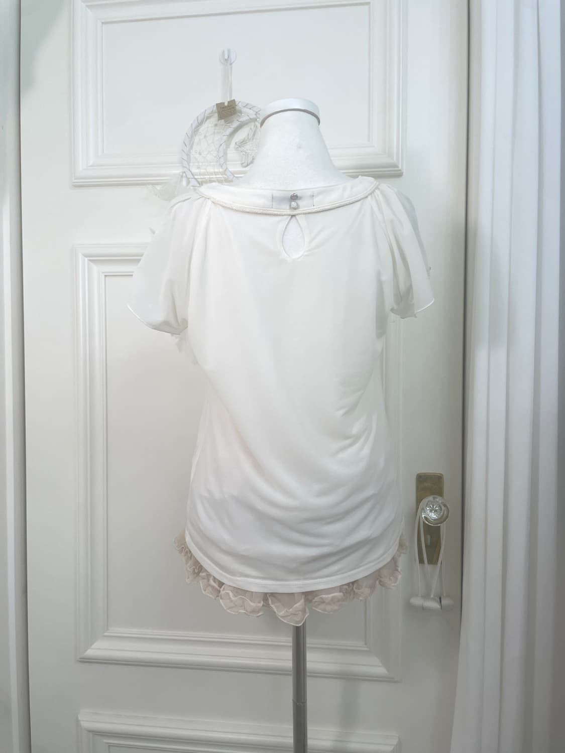 ivory pleats point basic blouse 상품이미지3