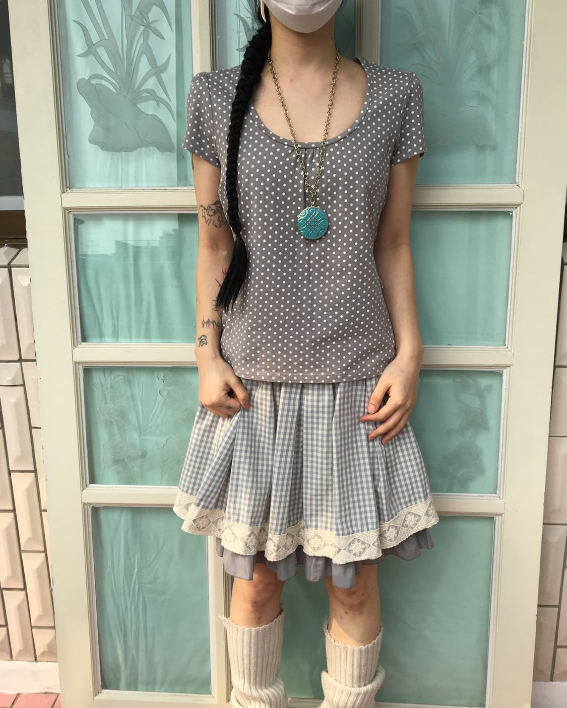 Dot pattern t shirt 상품이미지1