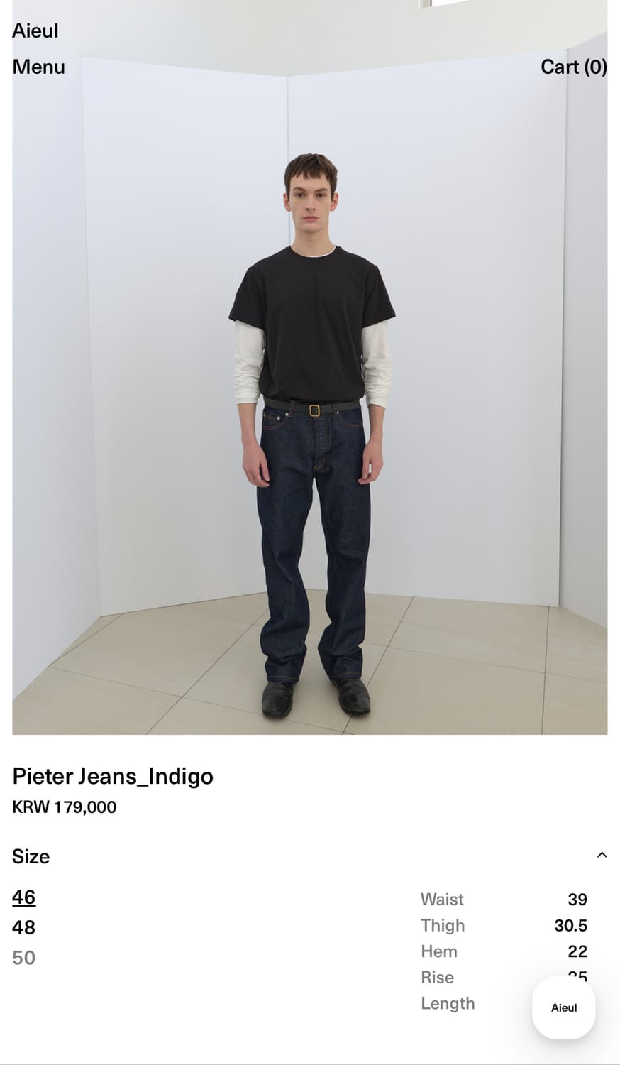 (46) aieul 아이엘 pieter jeans indigo 데님 상품이미지2