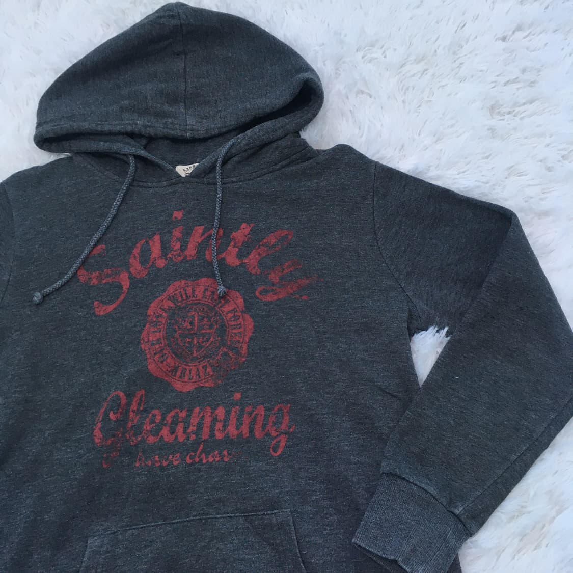 빈티지 차콜 프린팅 후드 778 y2k 스트릿 갸루 펑키 일본빈티지 fa 상품이미지3