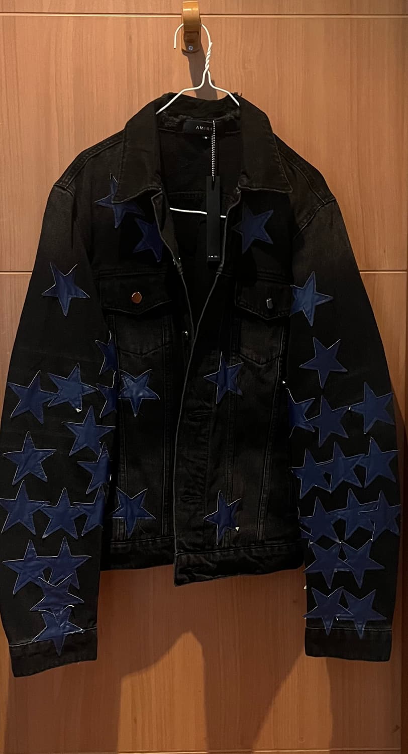 AMIRI 별패턴 블랙 데님 트러커 자켓 M 새상품 상품이미지1