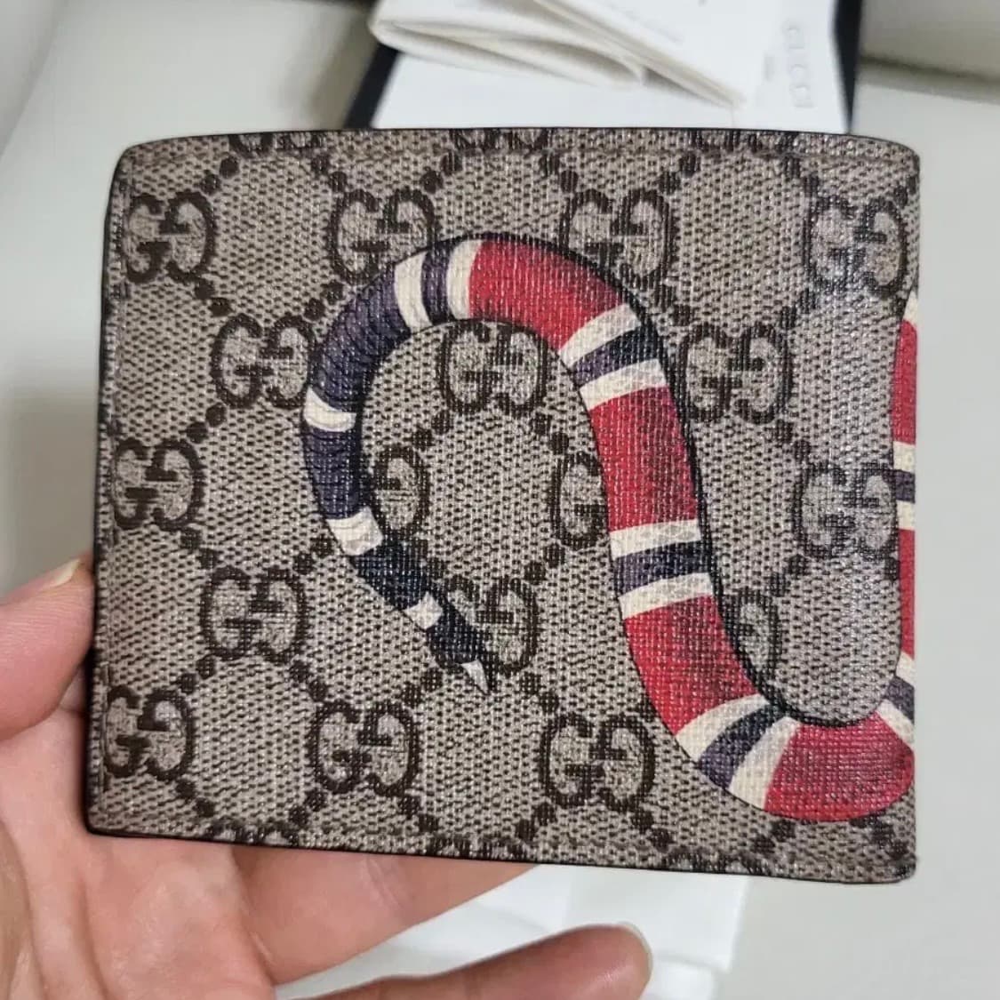 (정품) (풀구성) 구찌 GG 수프림 킹스네이크 반지갑 상품이미지3