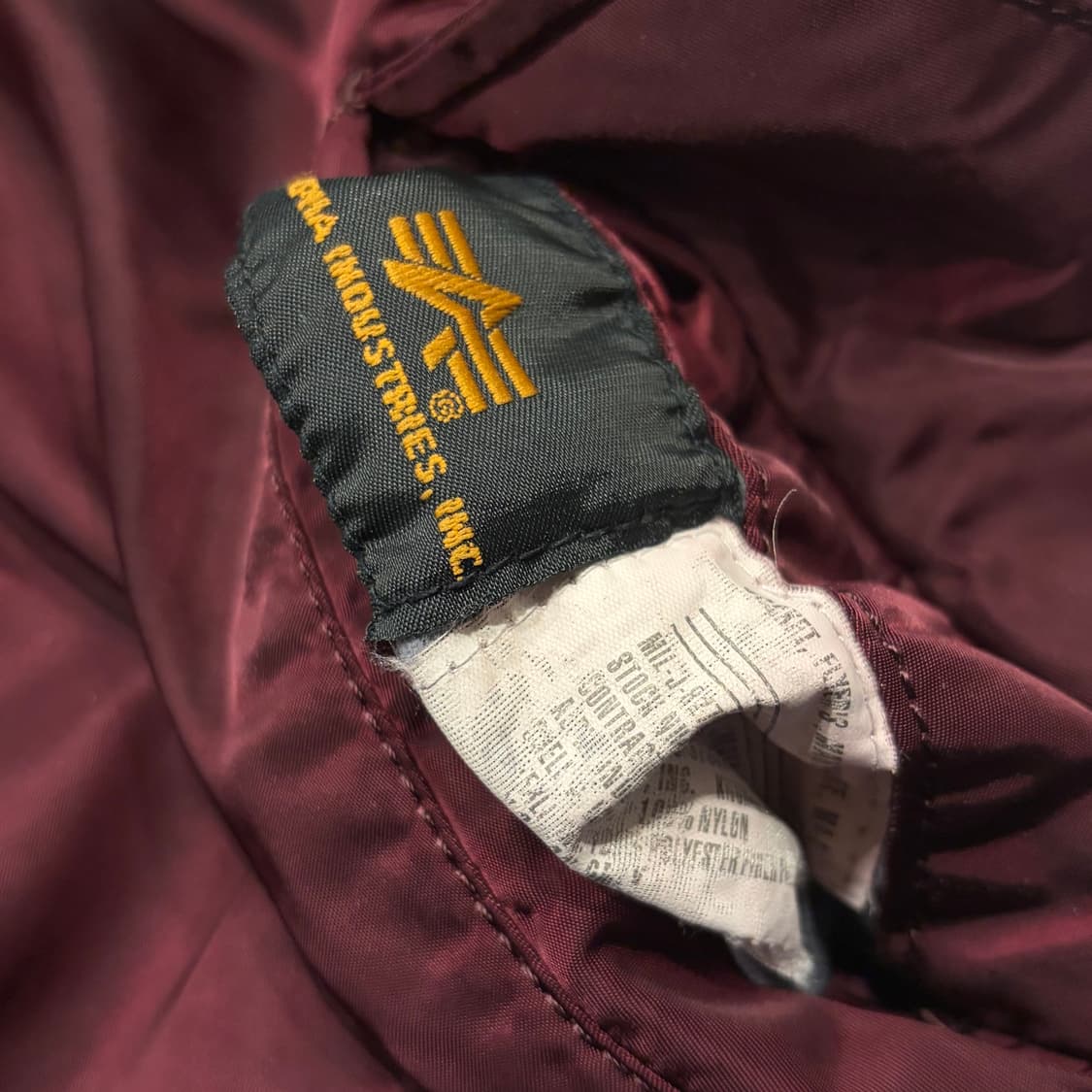 [S] 알파인더스트리 버건디 MA-1 항공 점퍼 자켓 B716 상품이미지7