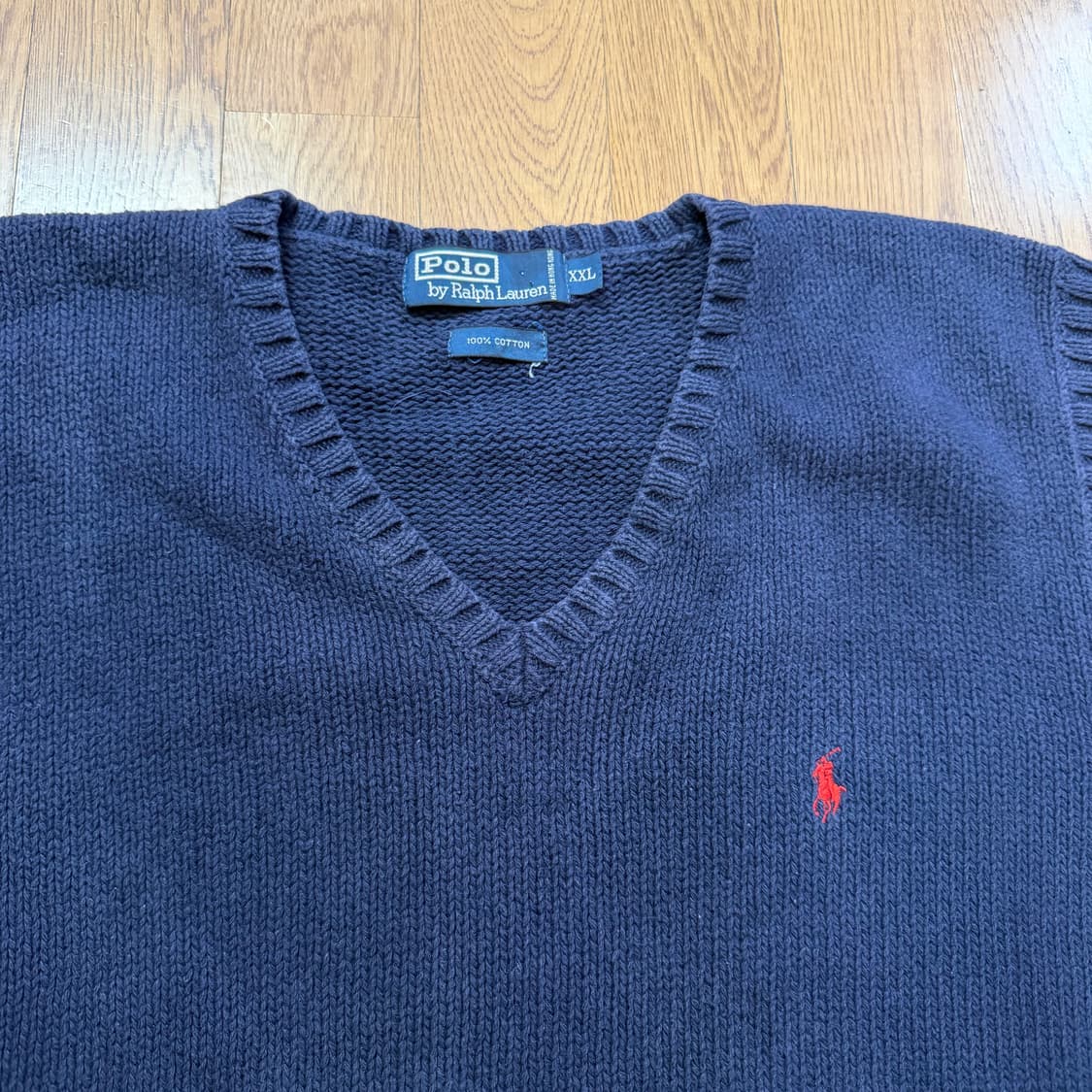 폴로 랄프로렌 네이비 코튼 니트 베스트 상품이미지3