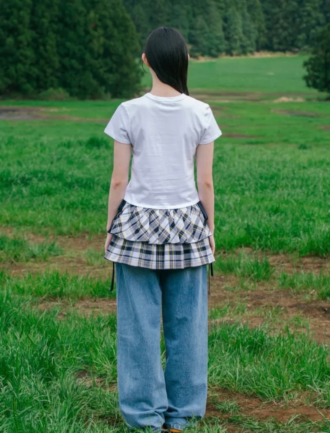 오헤시오 체크 스커트 상품이미지4