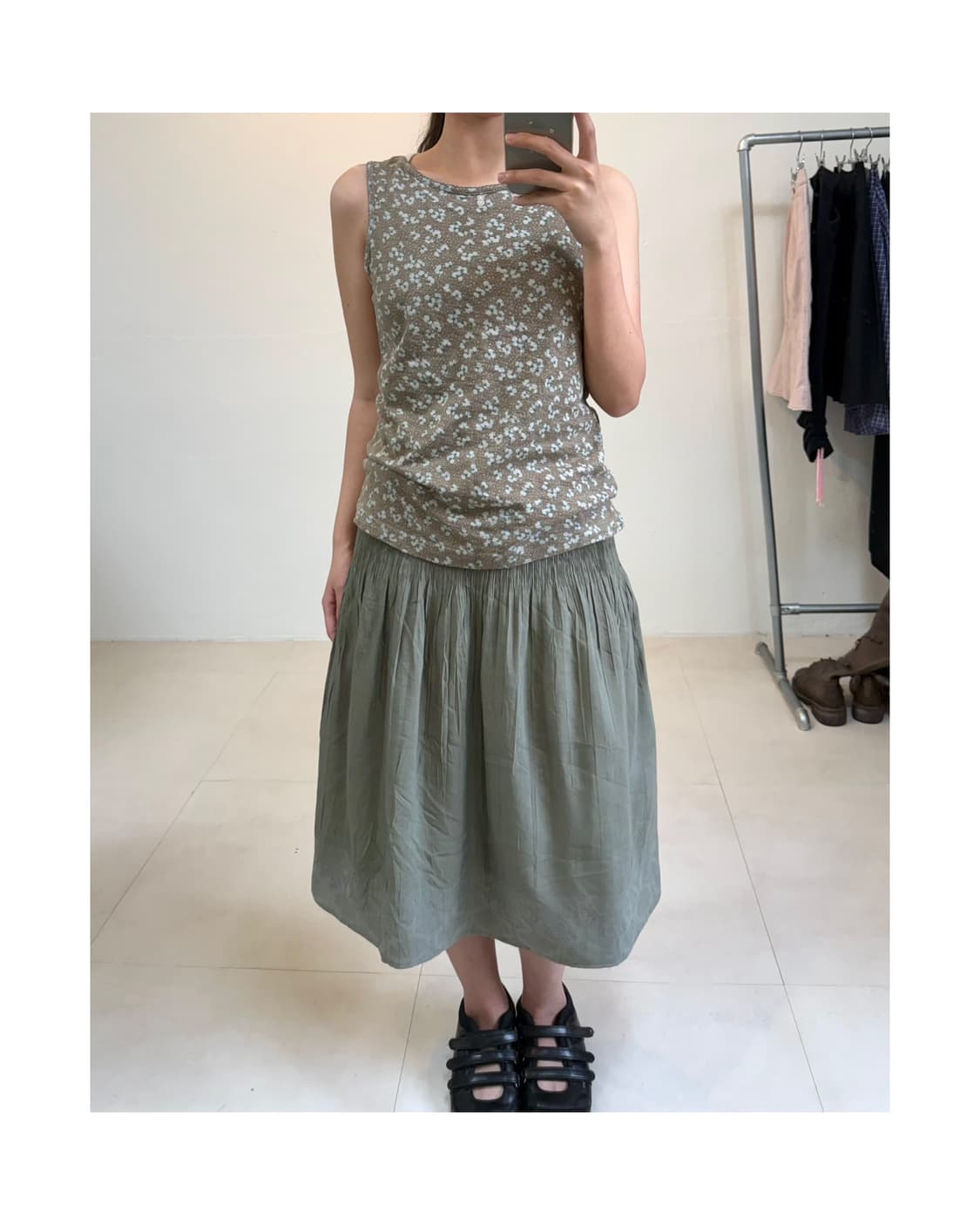 빈티지 플로럴 슬리브리스 상품이미지1