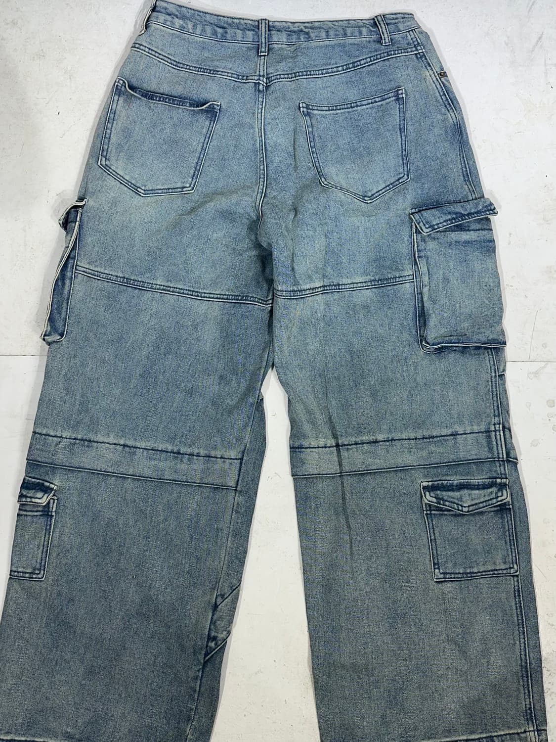 빈티지 연청 대대장 와이드 포켓 디테일 데님 청바지 카고 팬츠  상품이미지5