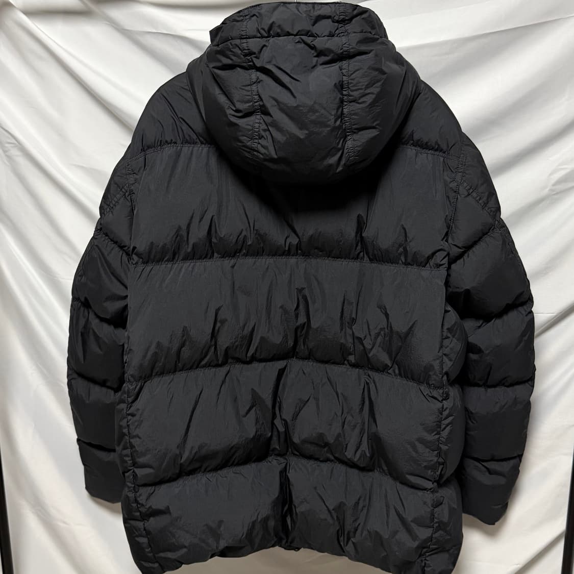 [S+급/2XL] 24FW 스톤아일랜드 크링클랩스 후드 패딩 블랙 상품이미지5