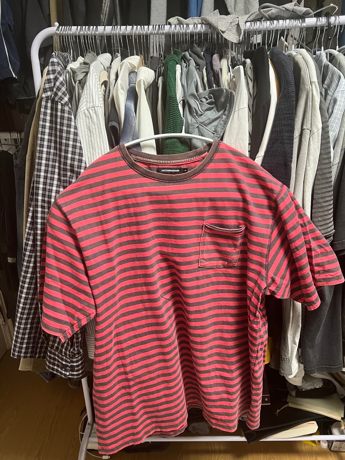 [3] 해칭룸 VTG 레드 스트라이프  반팔티셔츠 상품이미지1