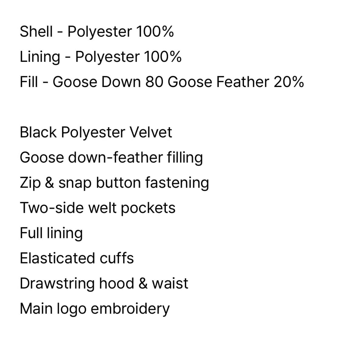 더바넷 벨벳 구스 다운 푸퍼 크롭 패딩 블랙 상품이미지3