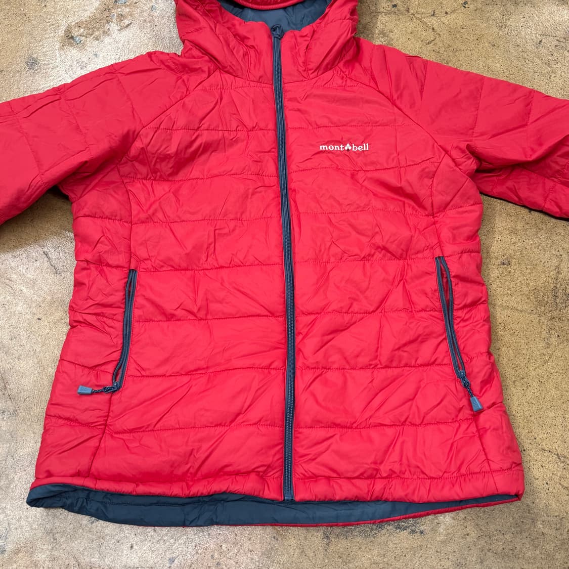 [정품/L] 몽벨 경량 후드 패딩 레드 b18 상품이미지3