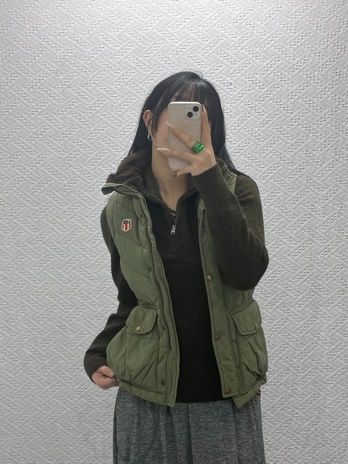 폴로 랄프로렌 빈티지 레트로 올리브카키 패딩조끼 XS C08369 상품이미지1