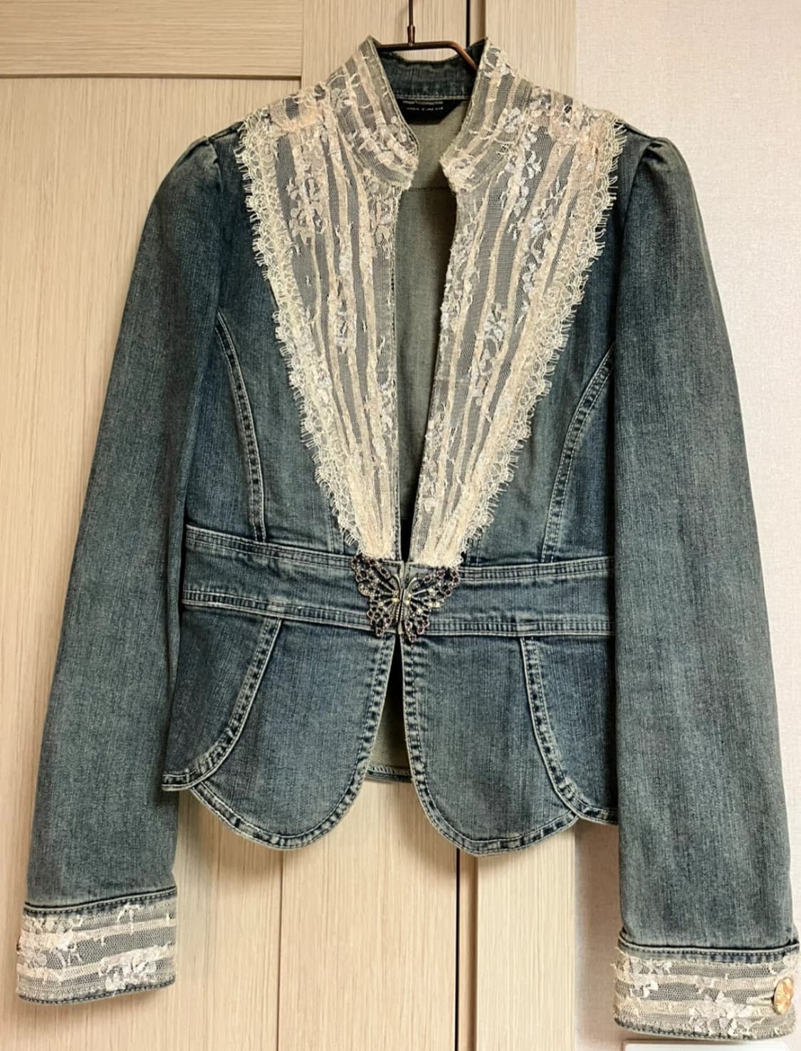 ANA CAPRI 안나 카프리 버터플라이 레이스 데님 자켓 M 상품이미지2