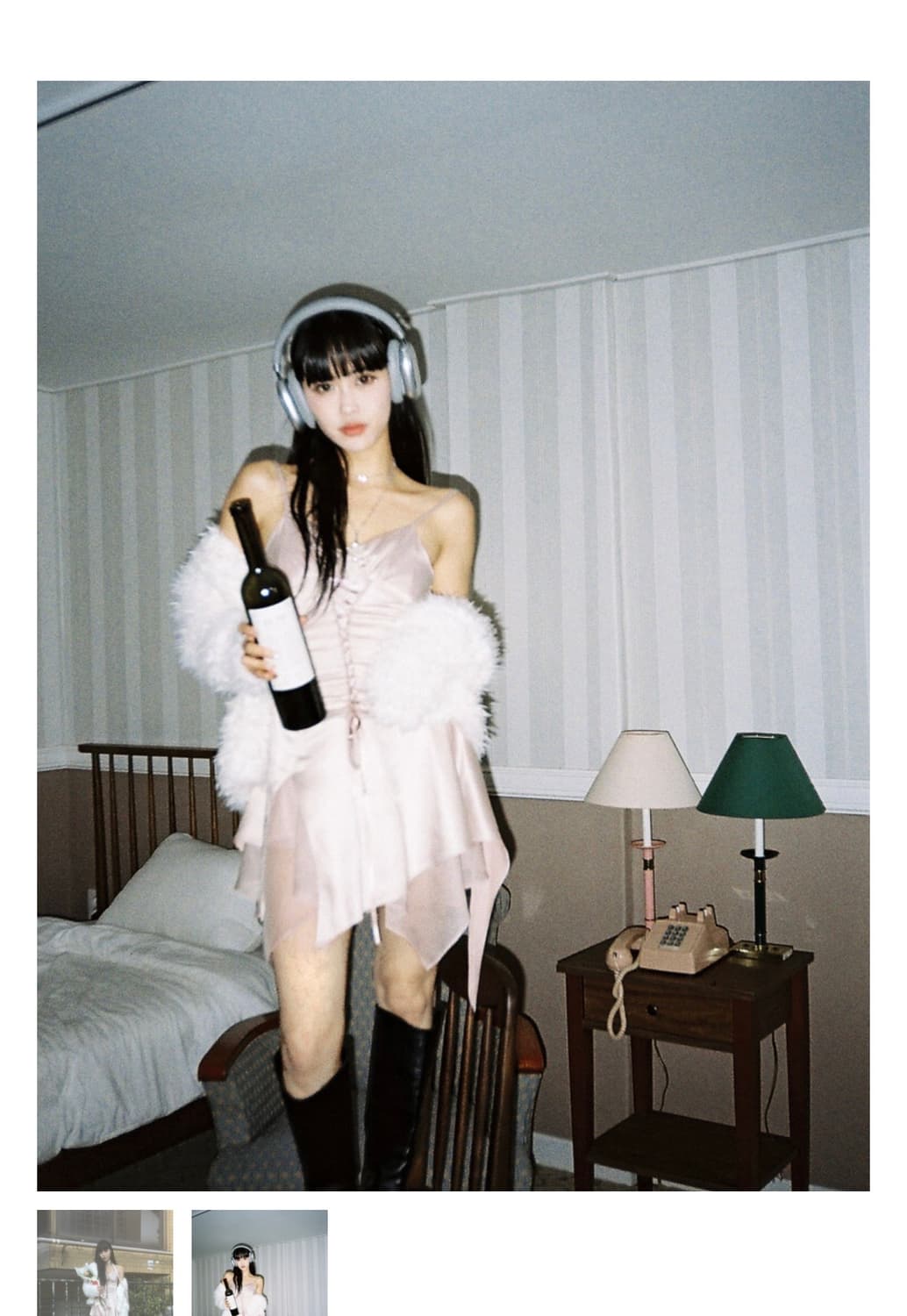 Angelnumber 555 : Satin laceup dress 상품이미지1