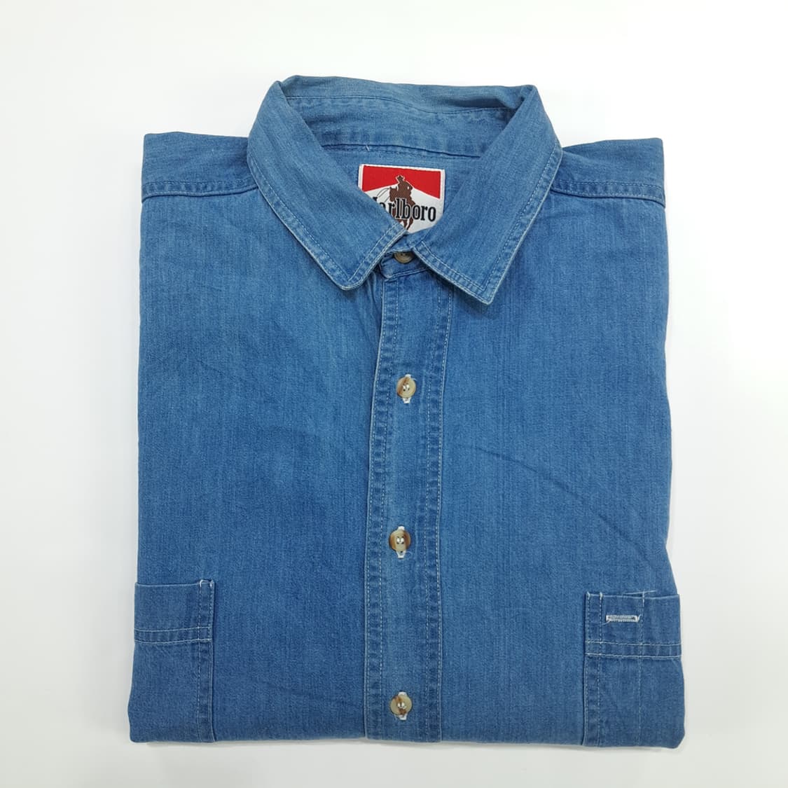 CN111 L 말보로 클래식 90s USA 데님 긴팔 워크 셔츠 상품이미지7