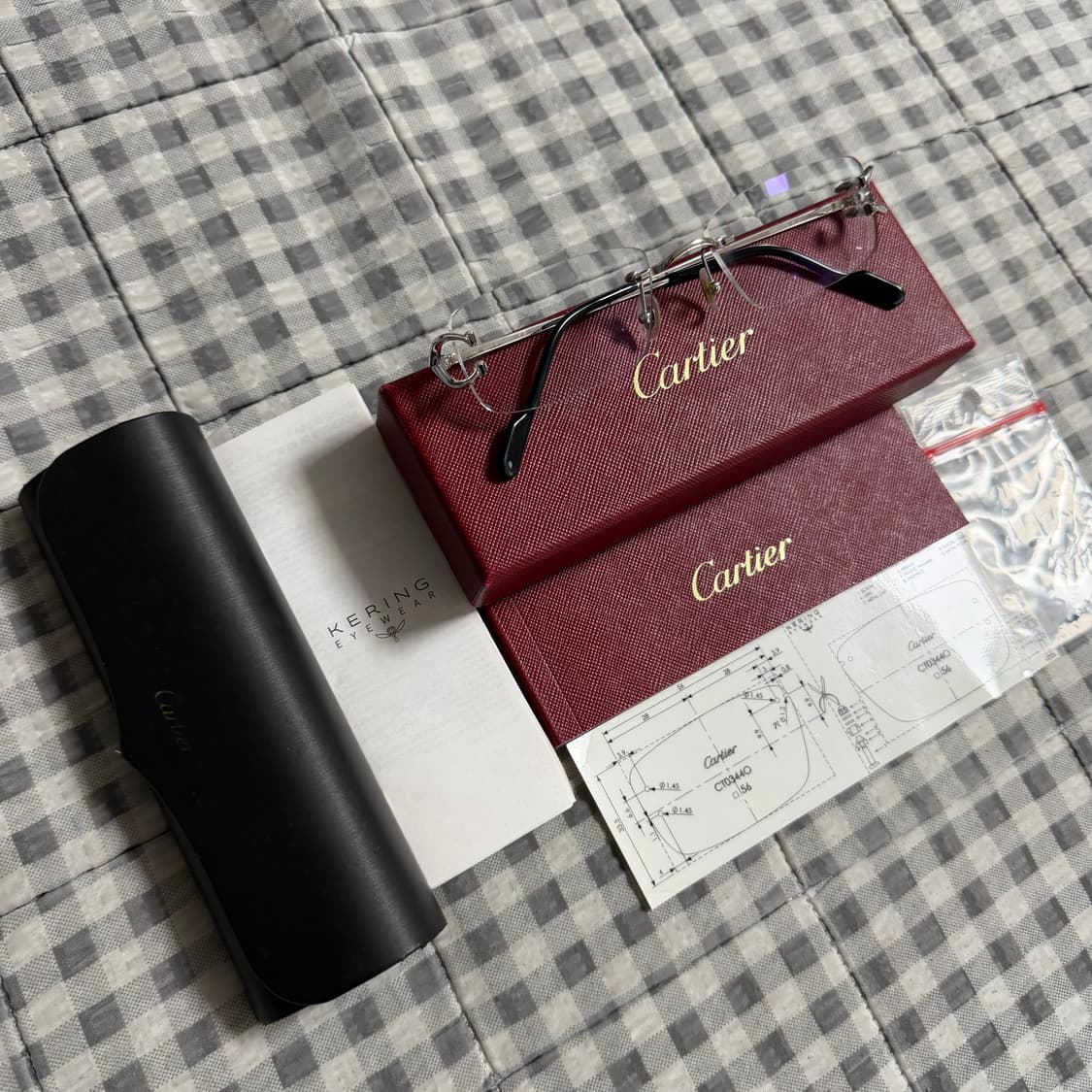 (OS) Cartier 까르띠에 C 데코 무테 안경 은장 상품이미지1