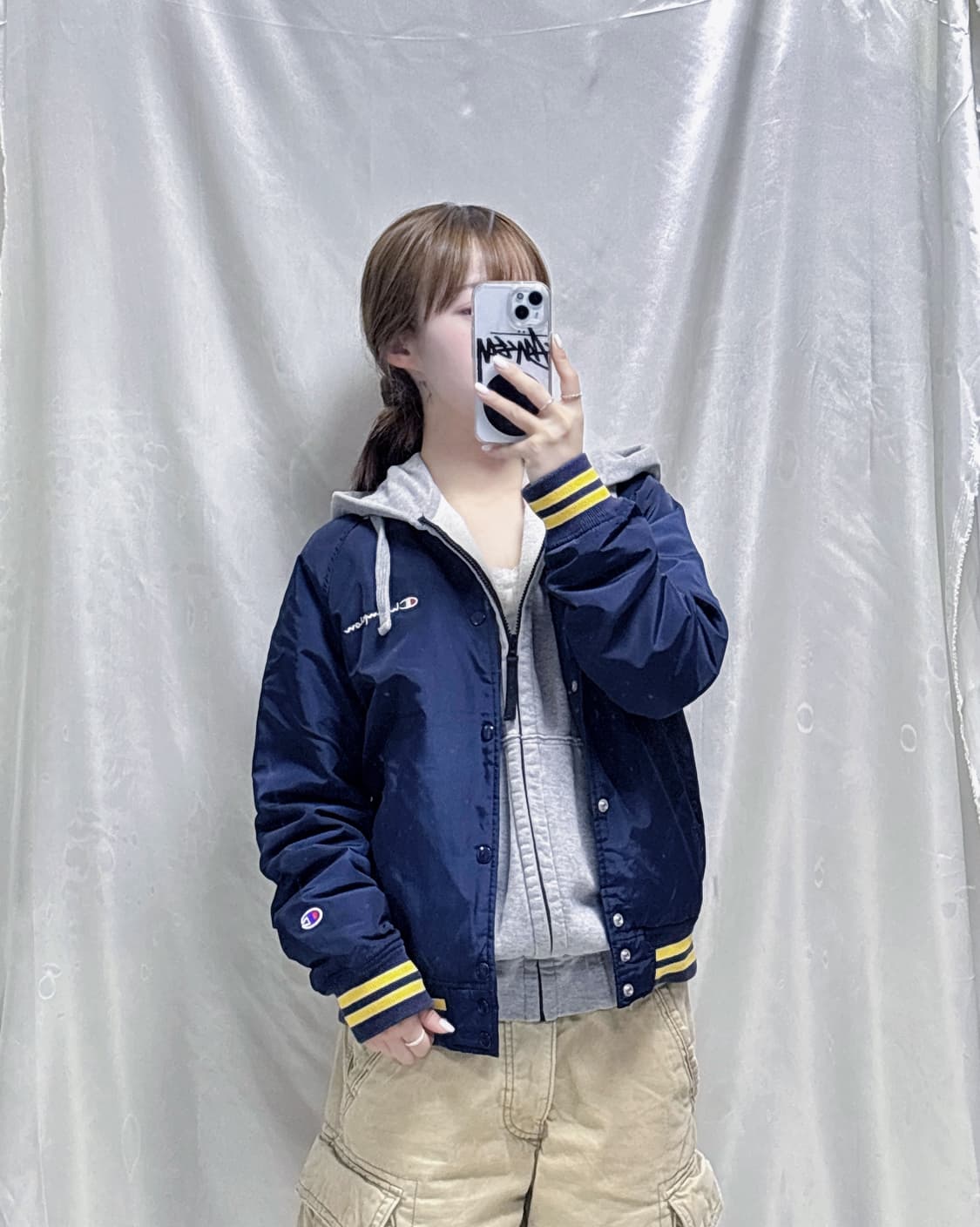 챔피온 JAPAN 네이비 양털안감 스타디움 자켓  상품이미지2