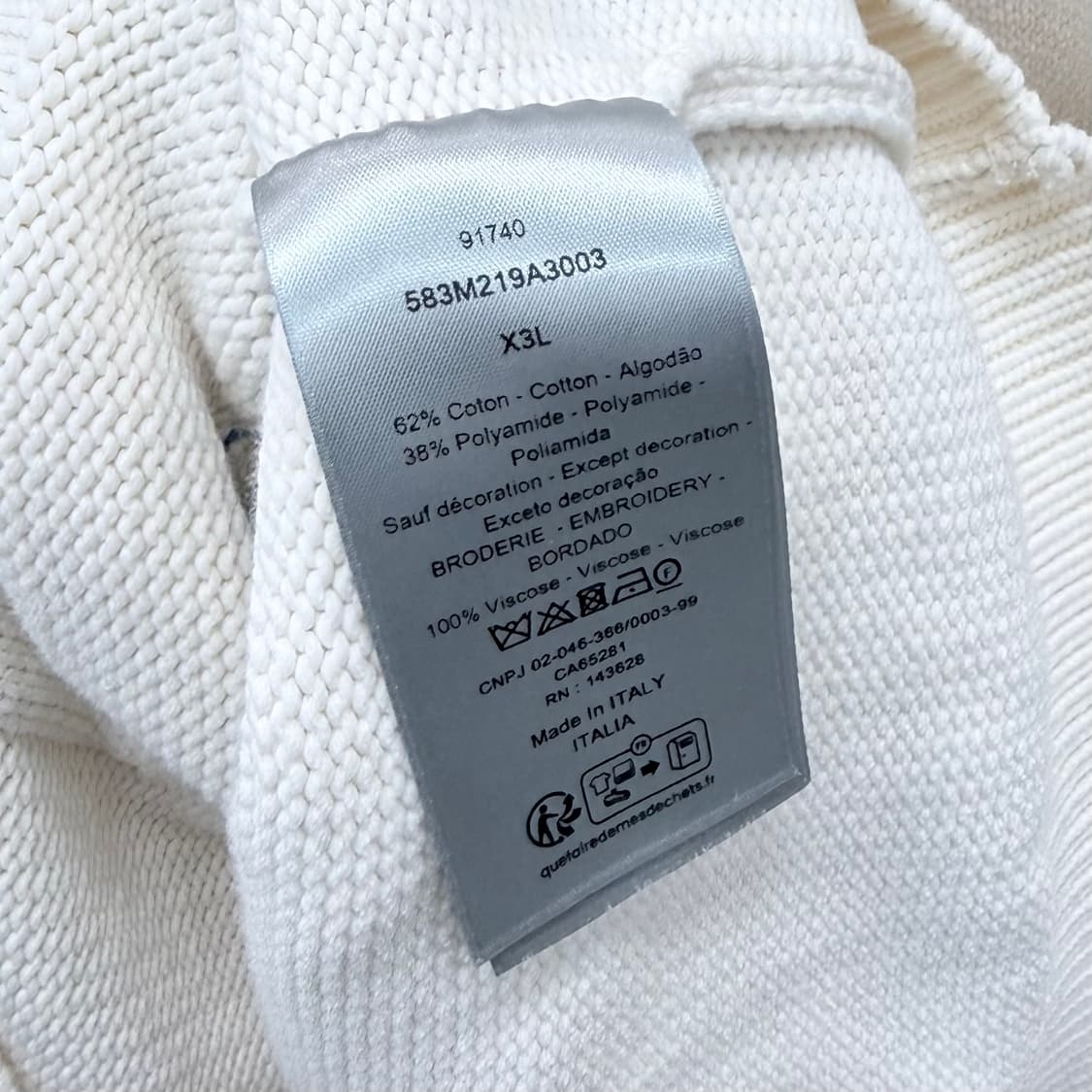 [S급/3XL] 디올 X 힐튼 넬 코튼 자수 블렌드 가디건 화이트 상품이미지7