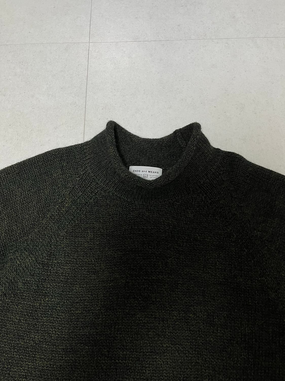 [L] 엔즈앤드민즈 / 24AW 롤넥 니트 / 믹스 그린 상품이미지7