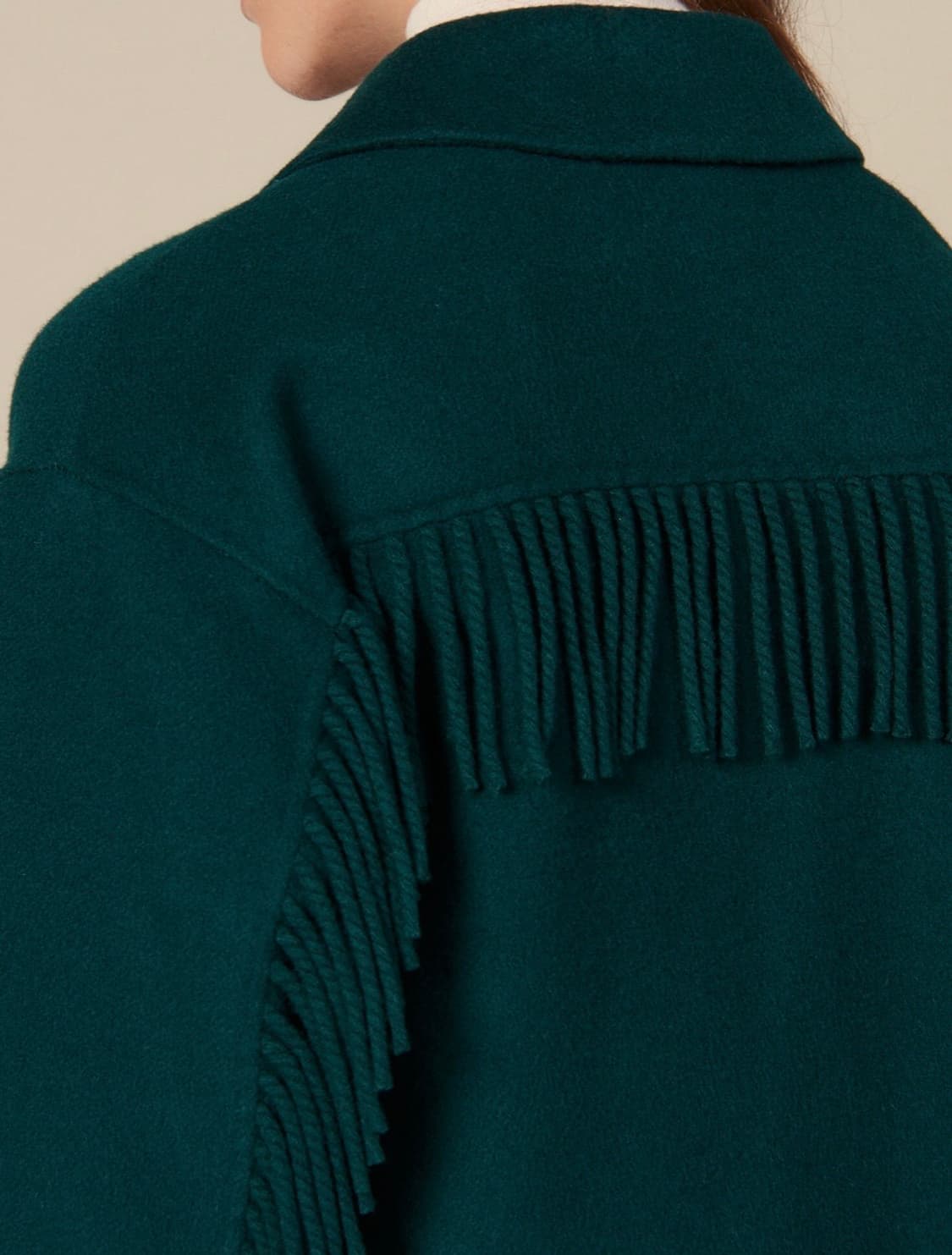 산드로 프린지 셔츠 자켓 (보틀 그린) 상품이미지5