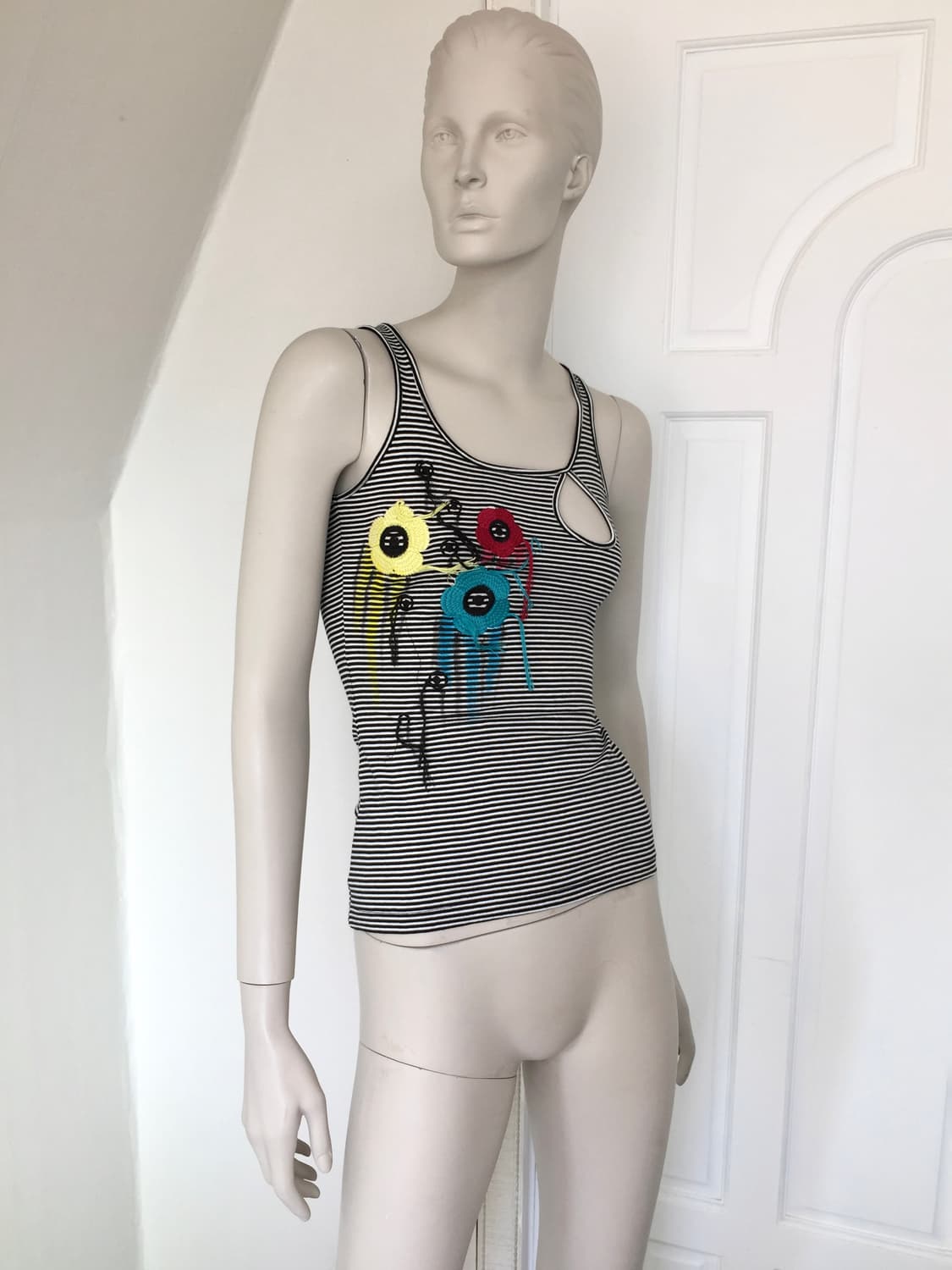 U.S.A Embroidered Color Point Top 상품이미지1