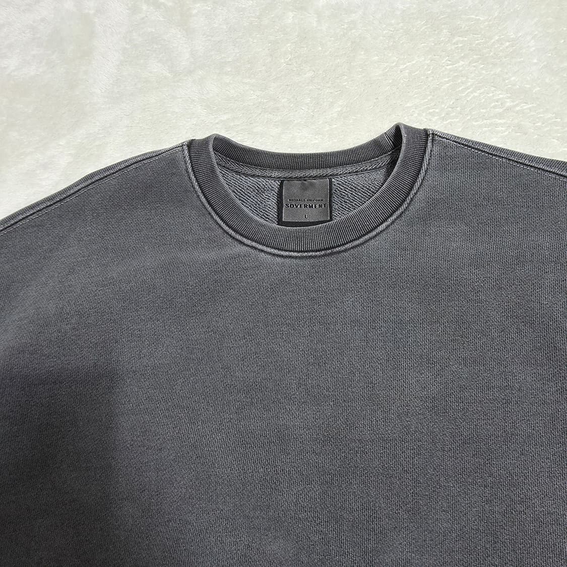 (L)소버먼트 980G 피그먼트 맨투맨 상품이미지2