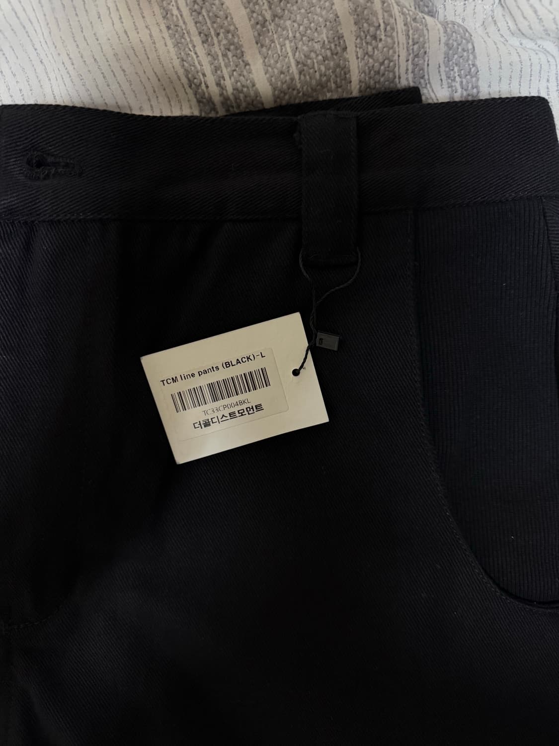 (L, 새상품) 더콜디스트모먼트 TCM line pants 블랙 상품이미지4